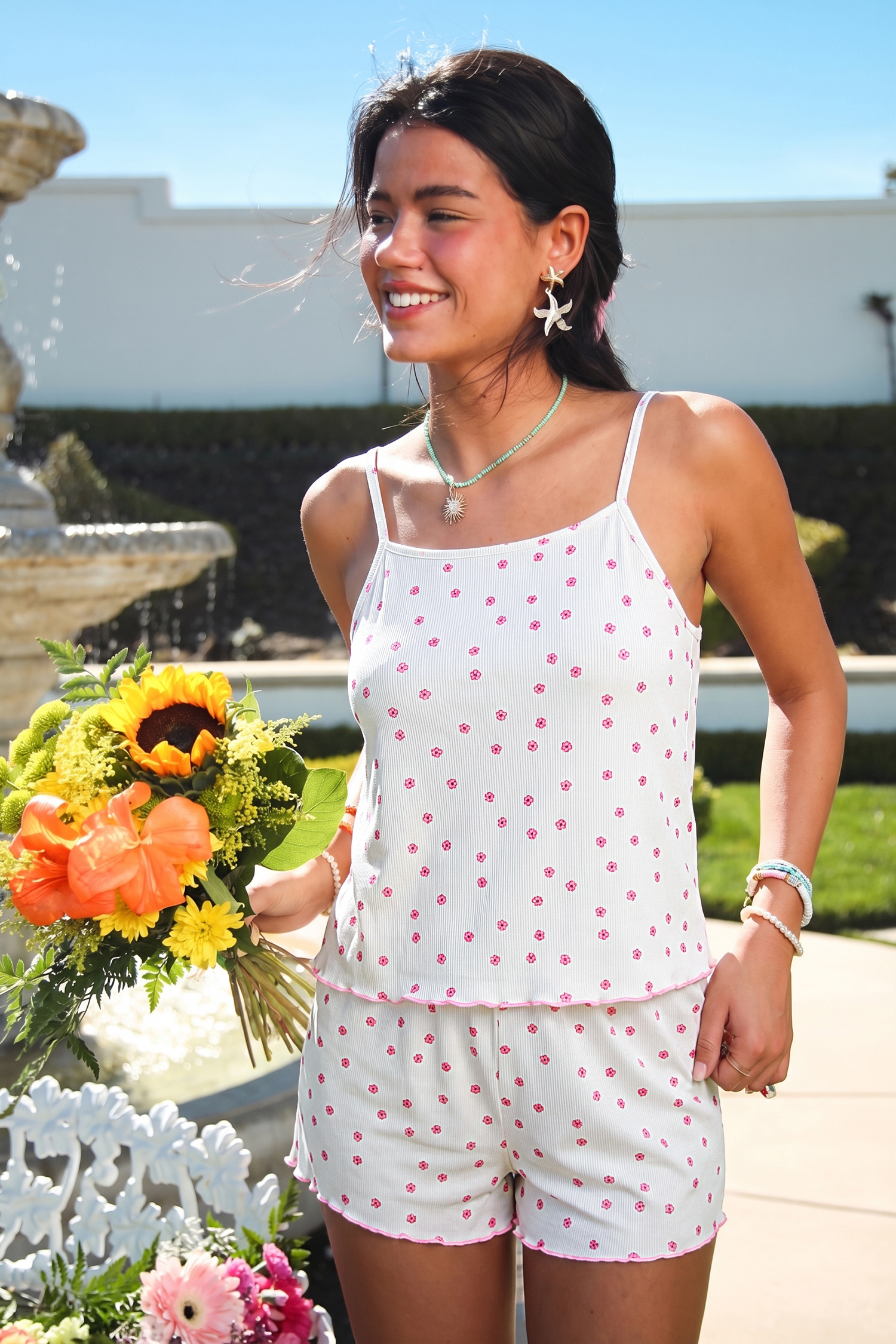 Rosy Stillness Floral Pajama Set