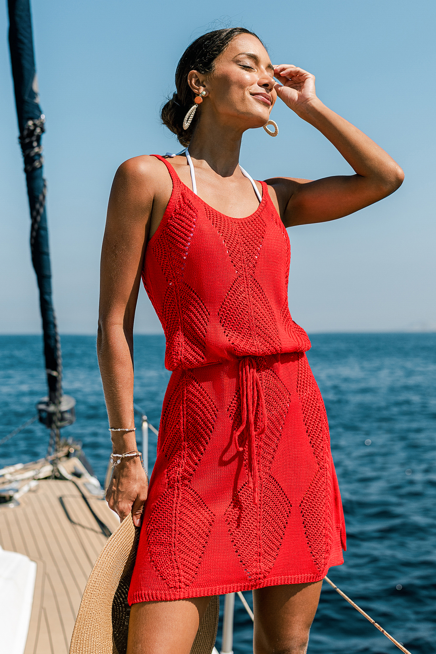Mini abito copricostume arancione per tutto il giorno a bordo piscina