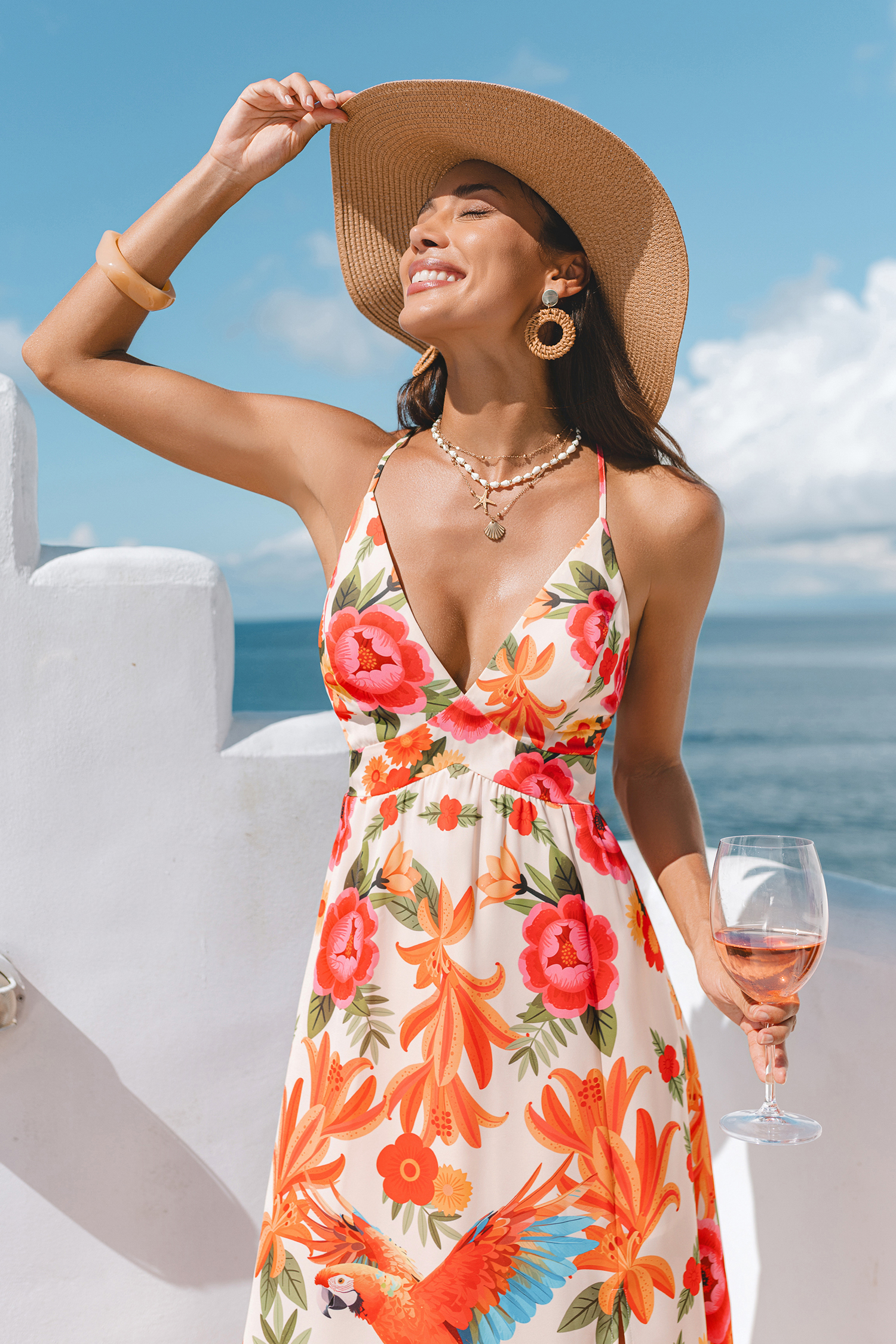 Bird Paradise Tropical Maxi Dress