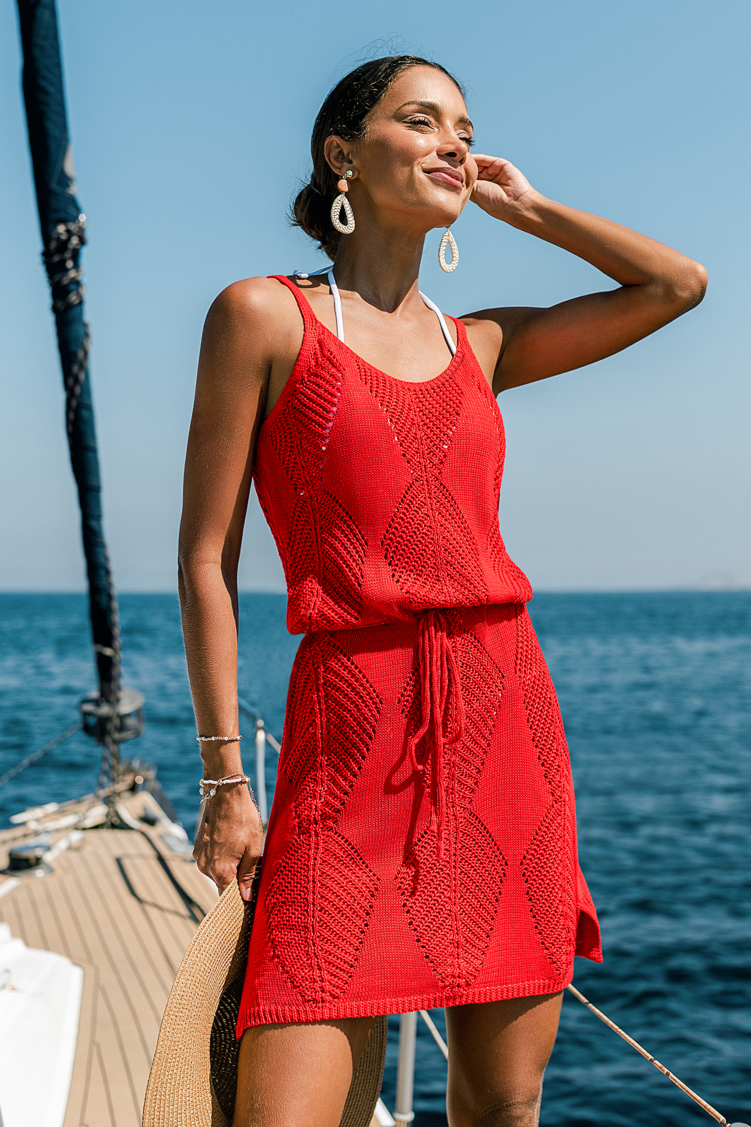 Mini abito copricostume arancione per tutto il giorno a bordo piscina