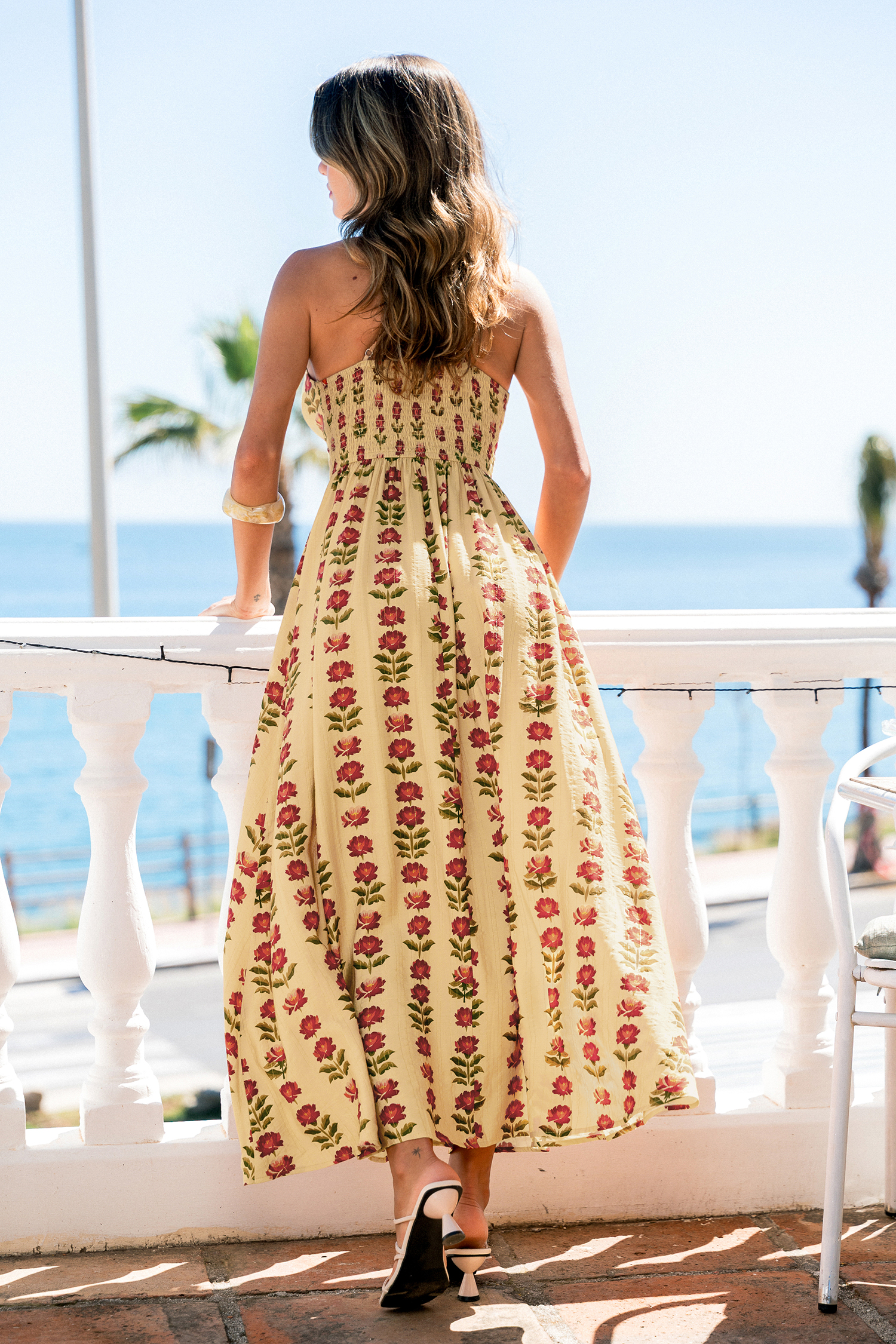 Maxi-jurk met bloemenprint en gedempt licht