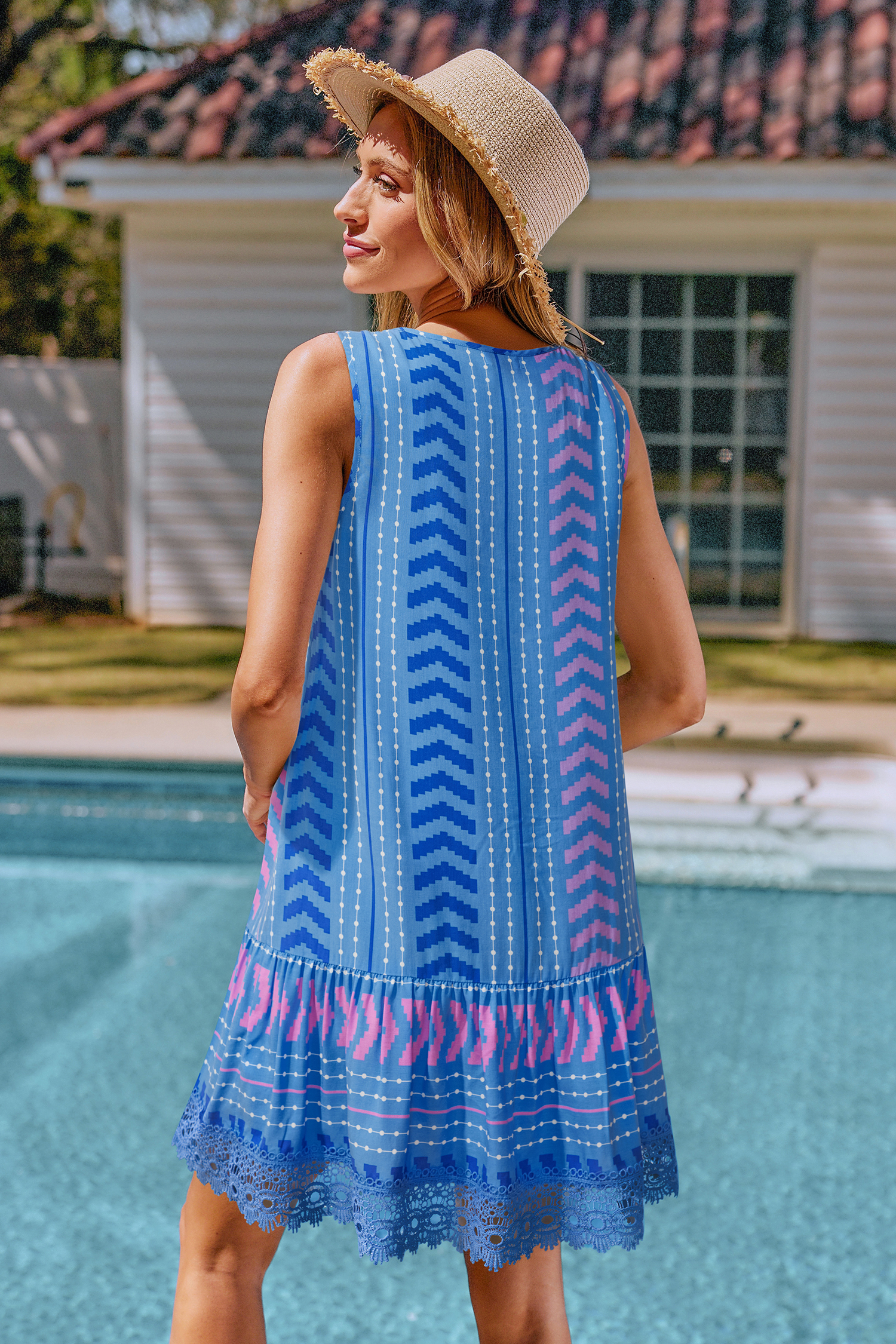 So Cliché Geo Cover-Up Mini Dress