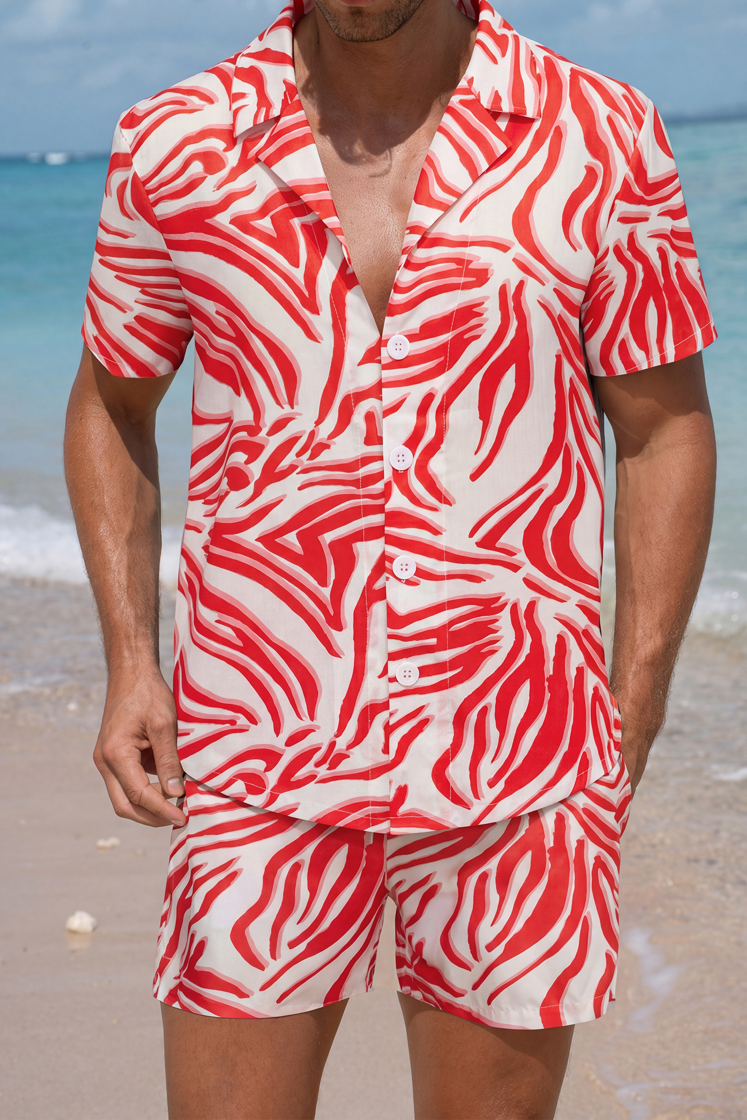 Chemise à motif abstrait au style artistique