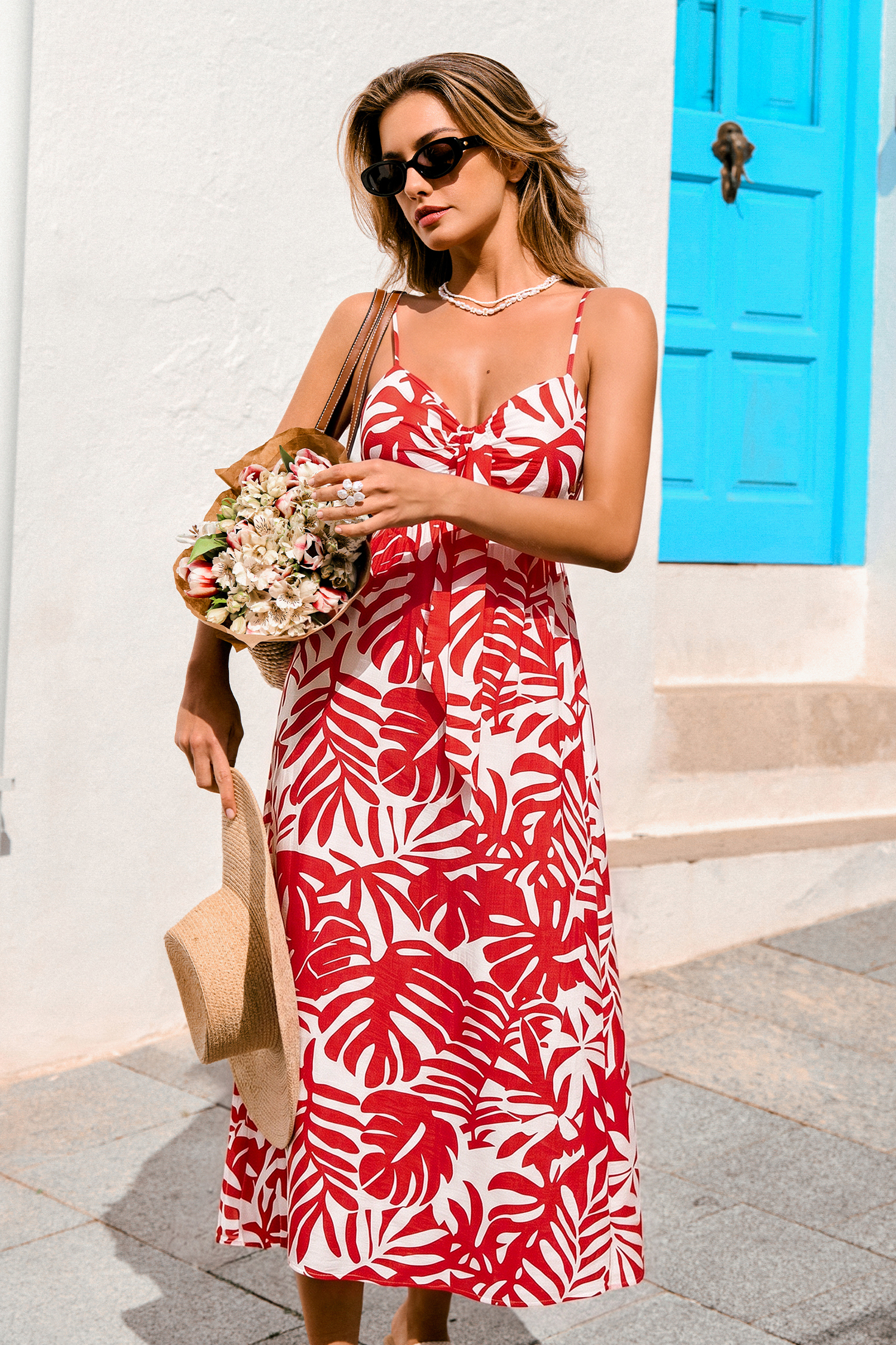 Sprankelende tropische maxi-jurk