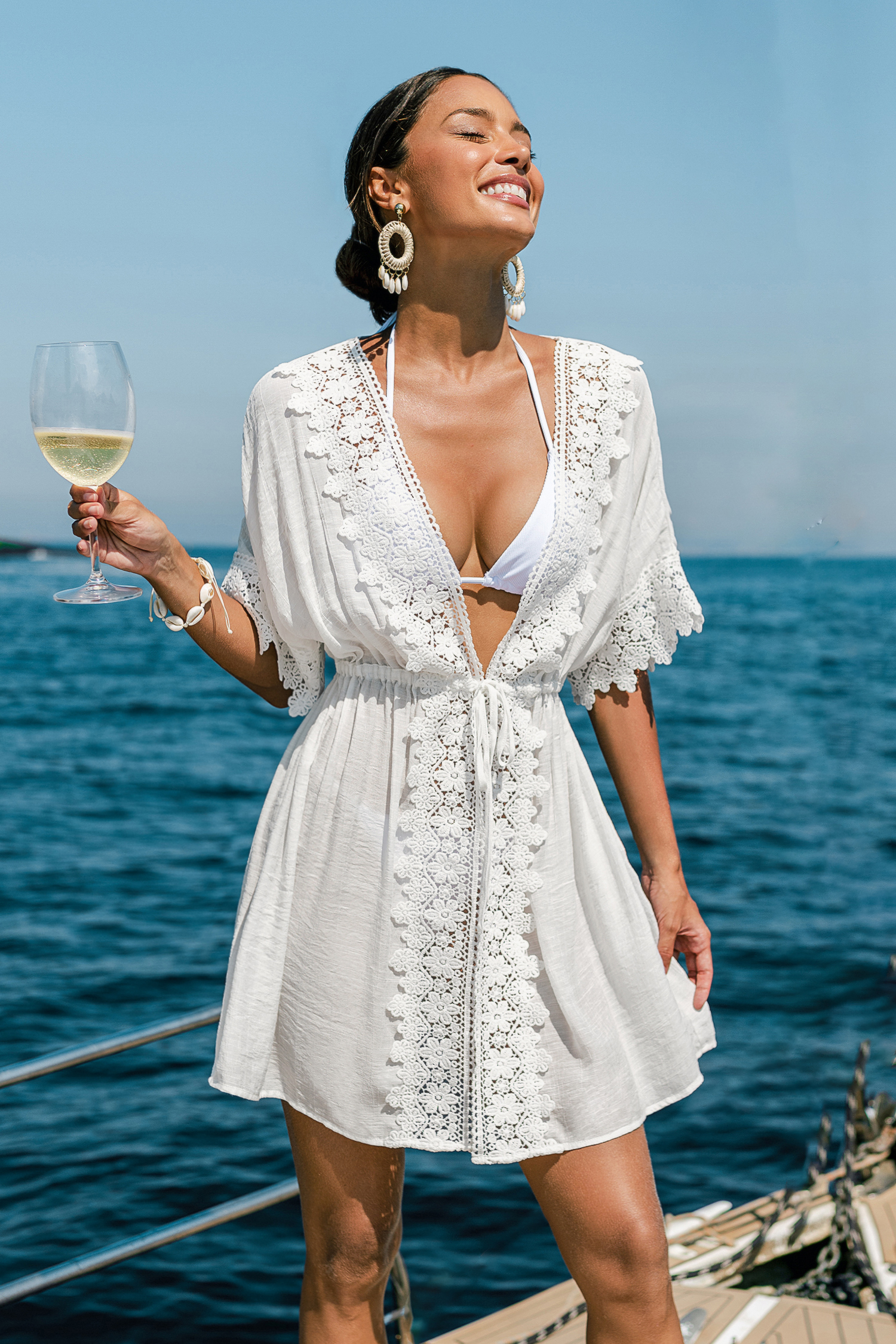 So Fresh White Cover-Up Mini Dress