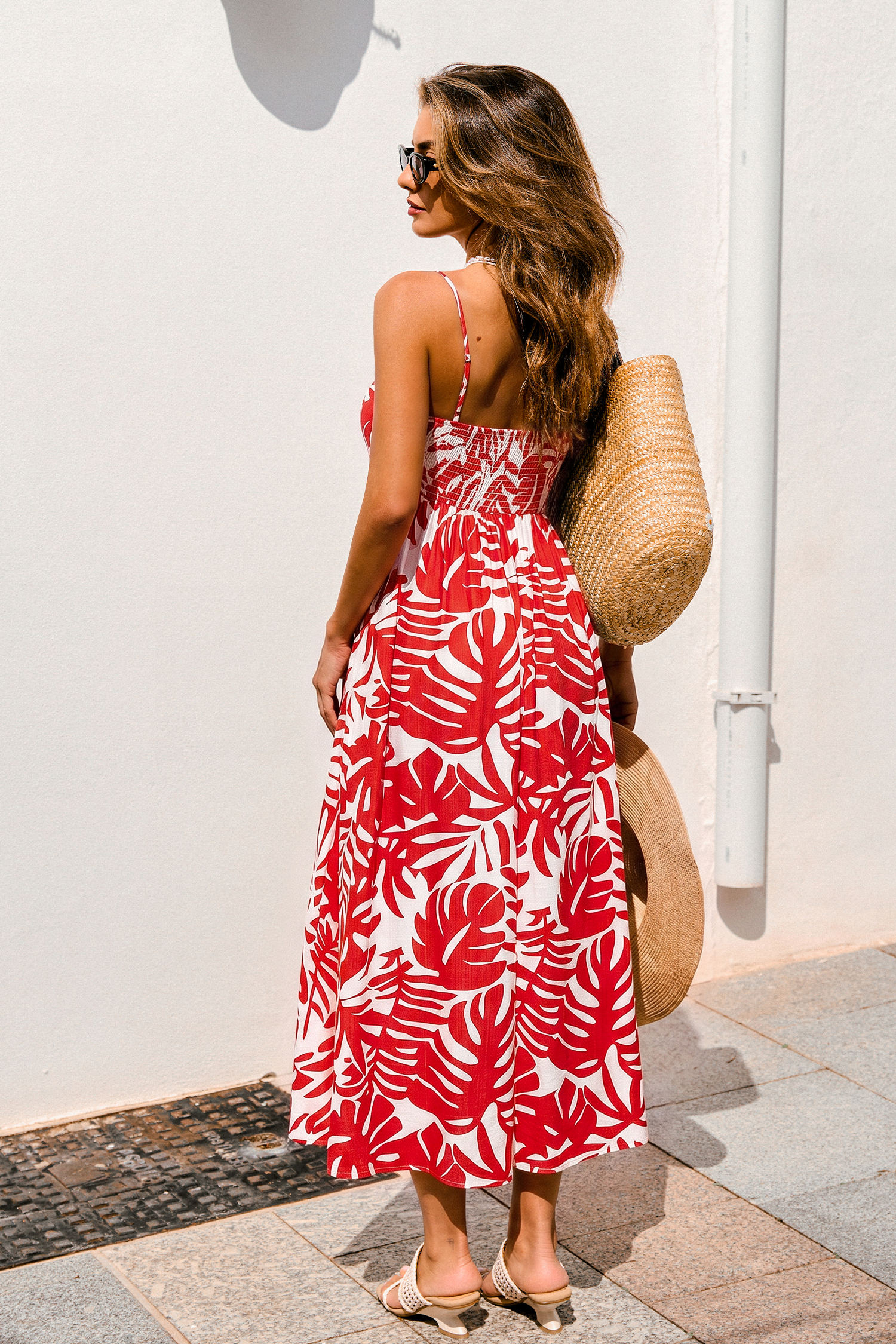 Sprankelende tropische maxi-jurk