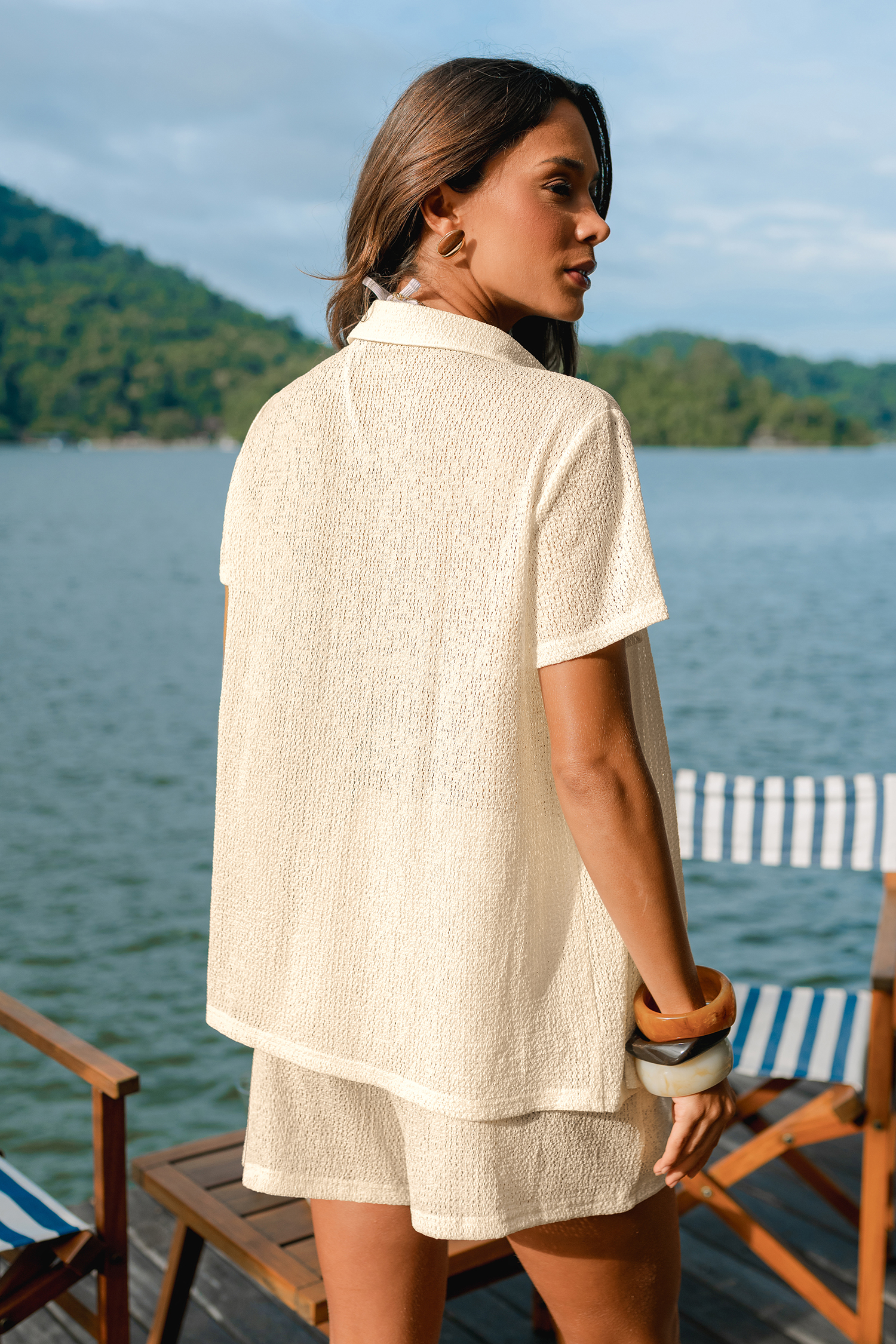 Pomelo Khaki Cover-Up Shirt
