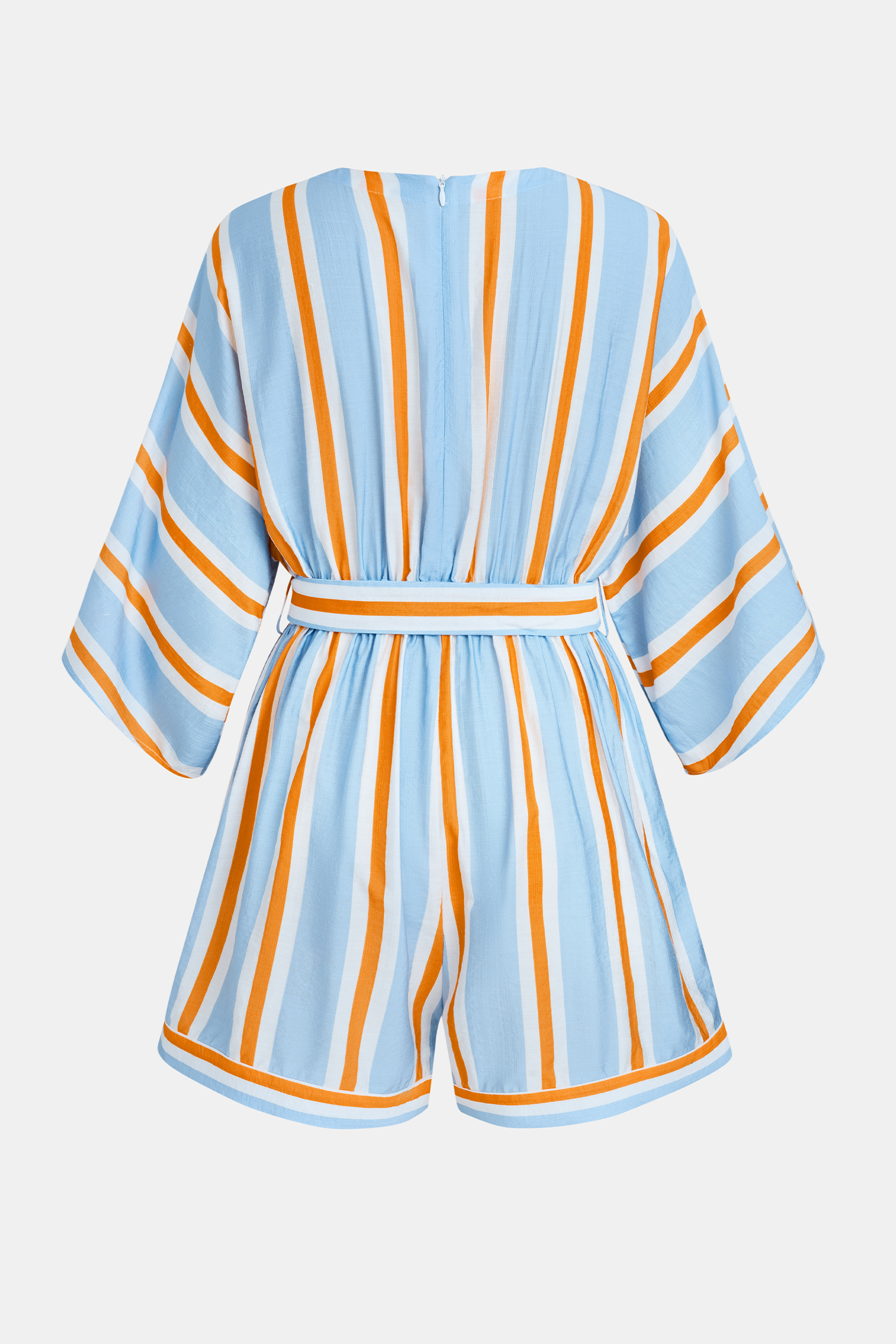 Farbblock V-Ausschnitt Romper mit Taillenband