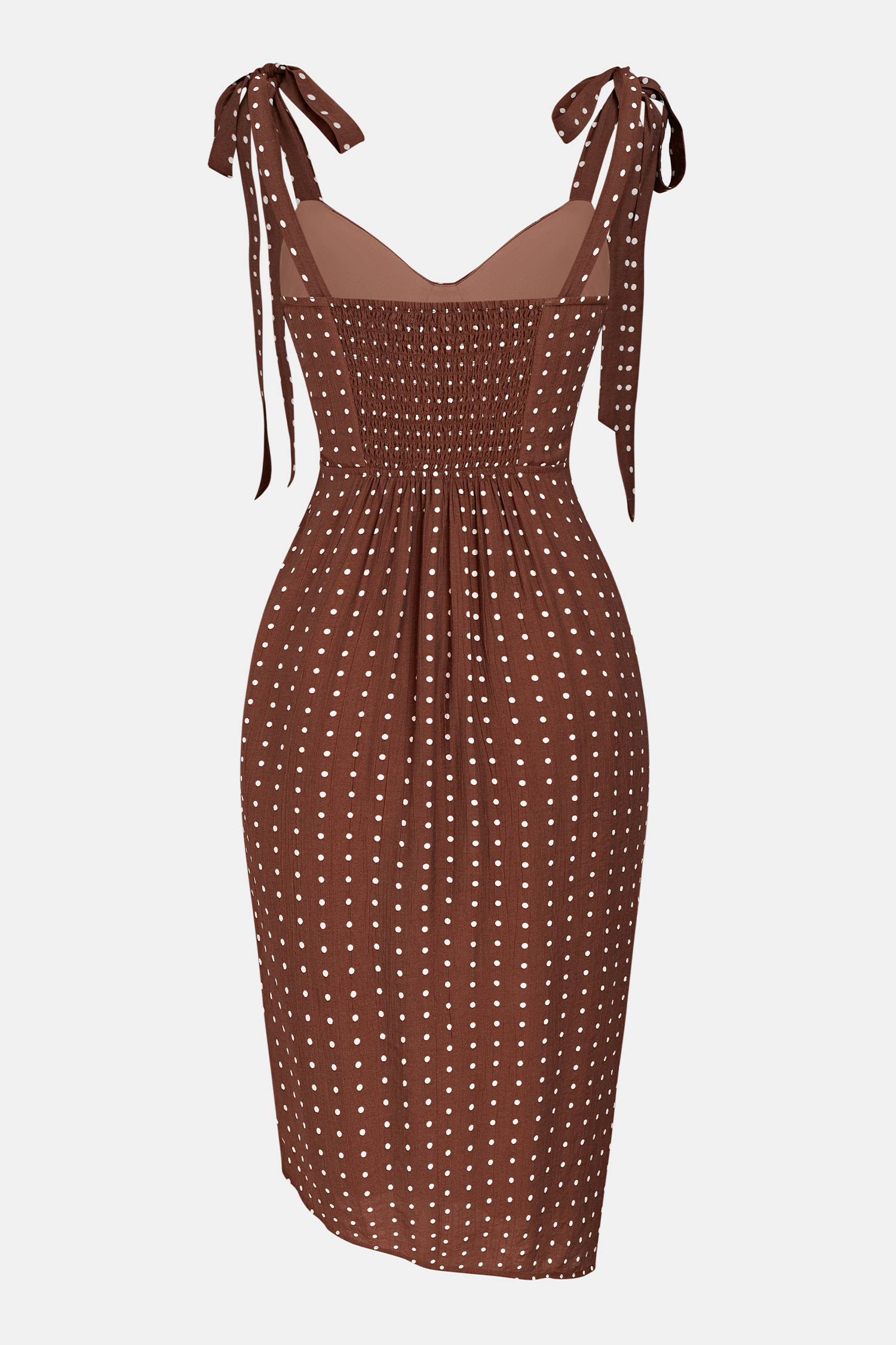 Robe marron col cœur sans manches