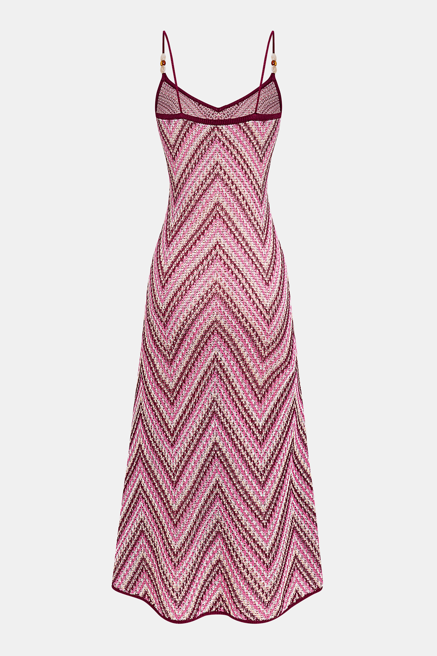 Rotes Maxi-Strick-Strandkleid