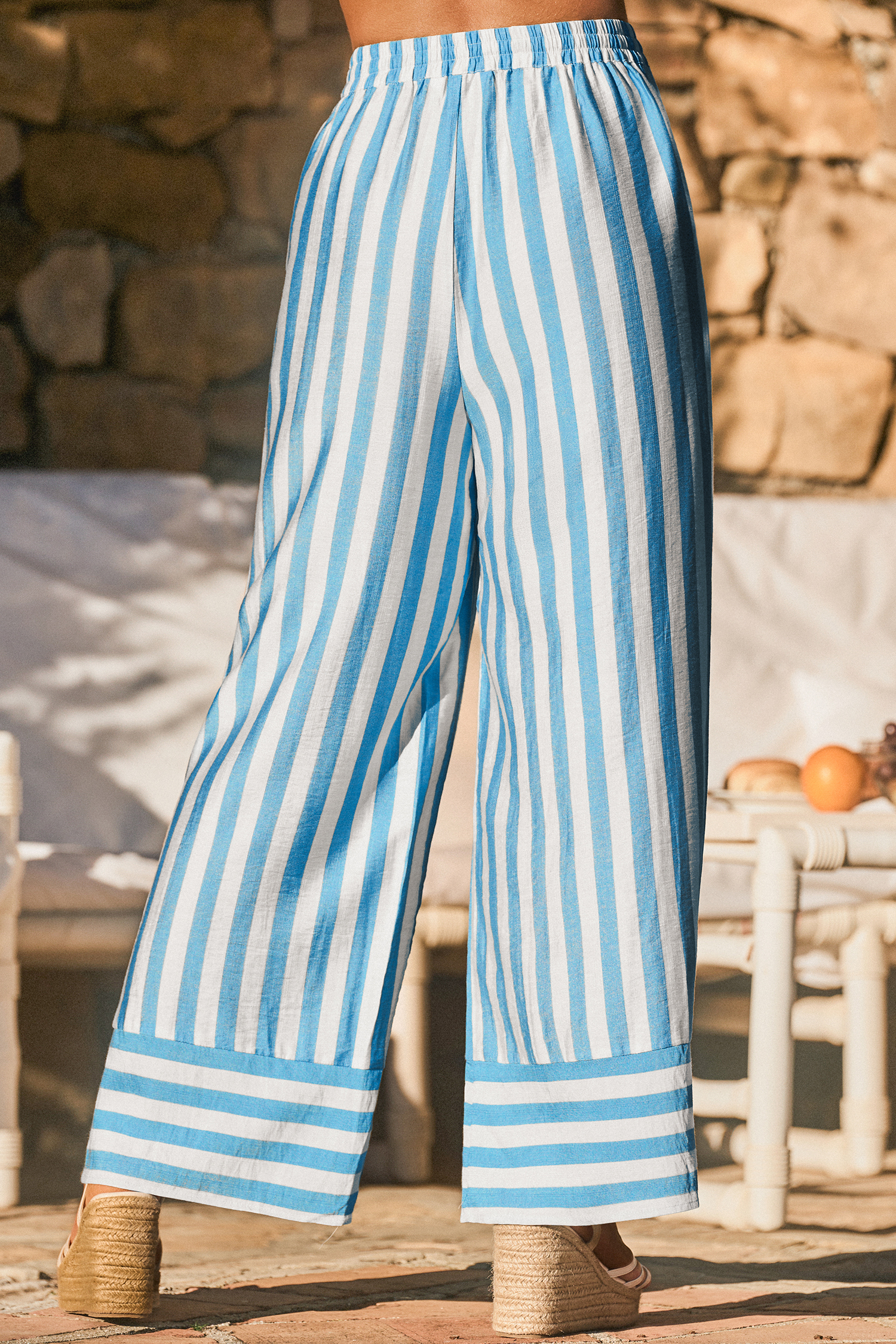 Himmelblaue Elastischer Bund Sommerhose