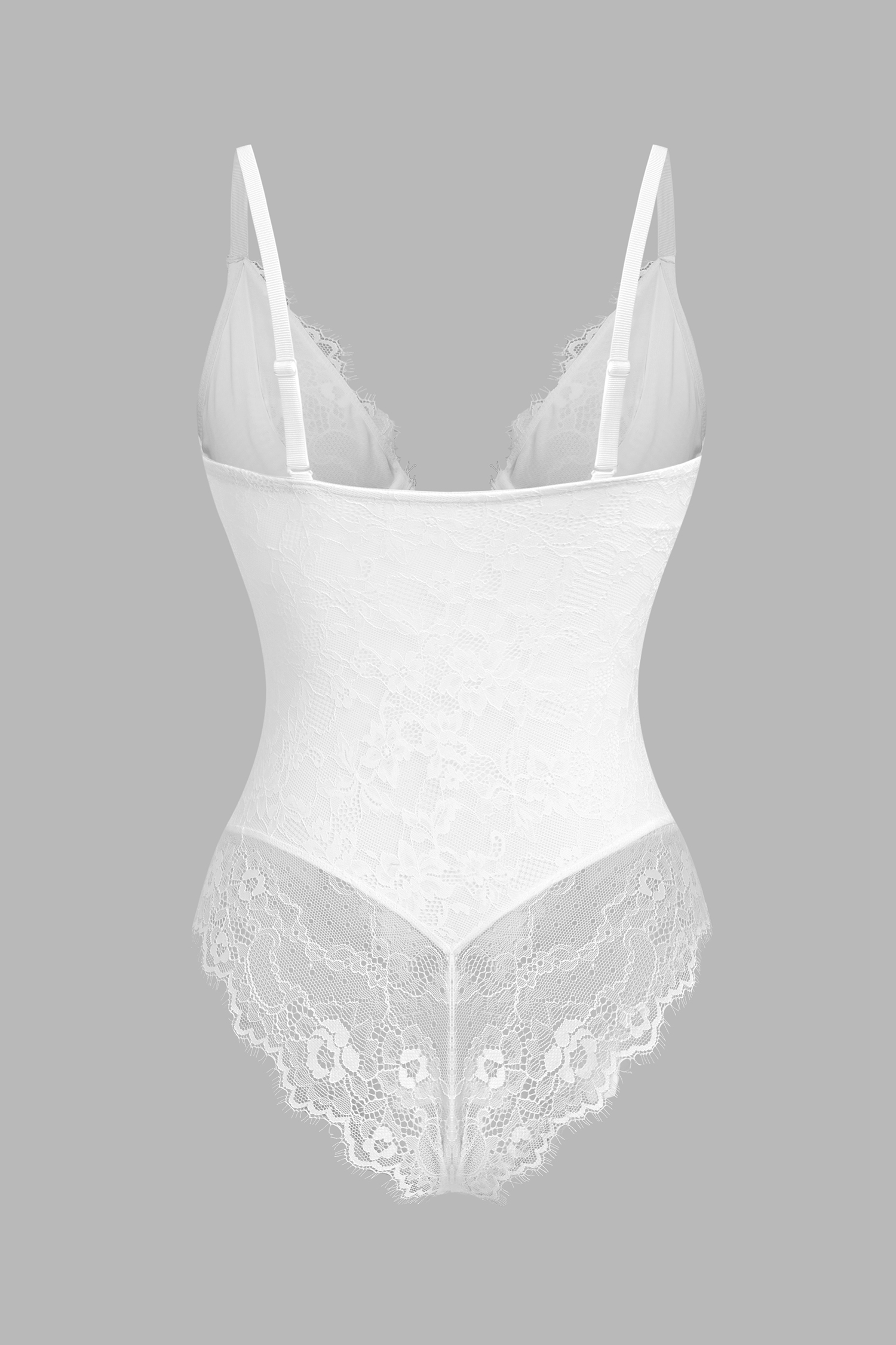 Weißer Bügel-Shapewear-Body mit Druckknopfverschluss