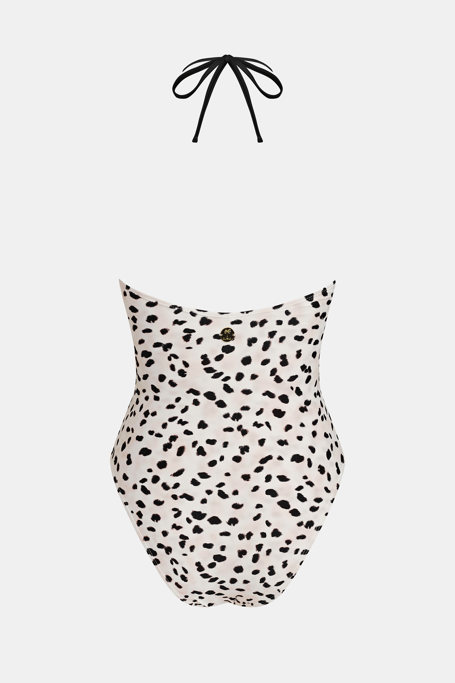 Weißer Neckholder-Badeanzug