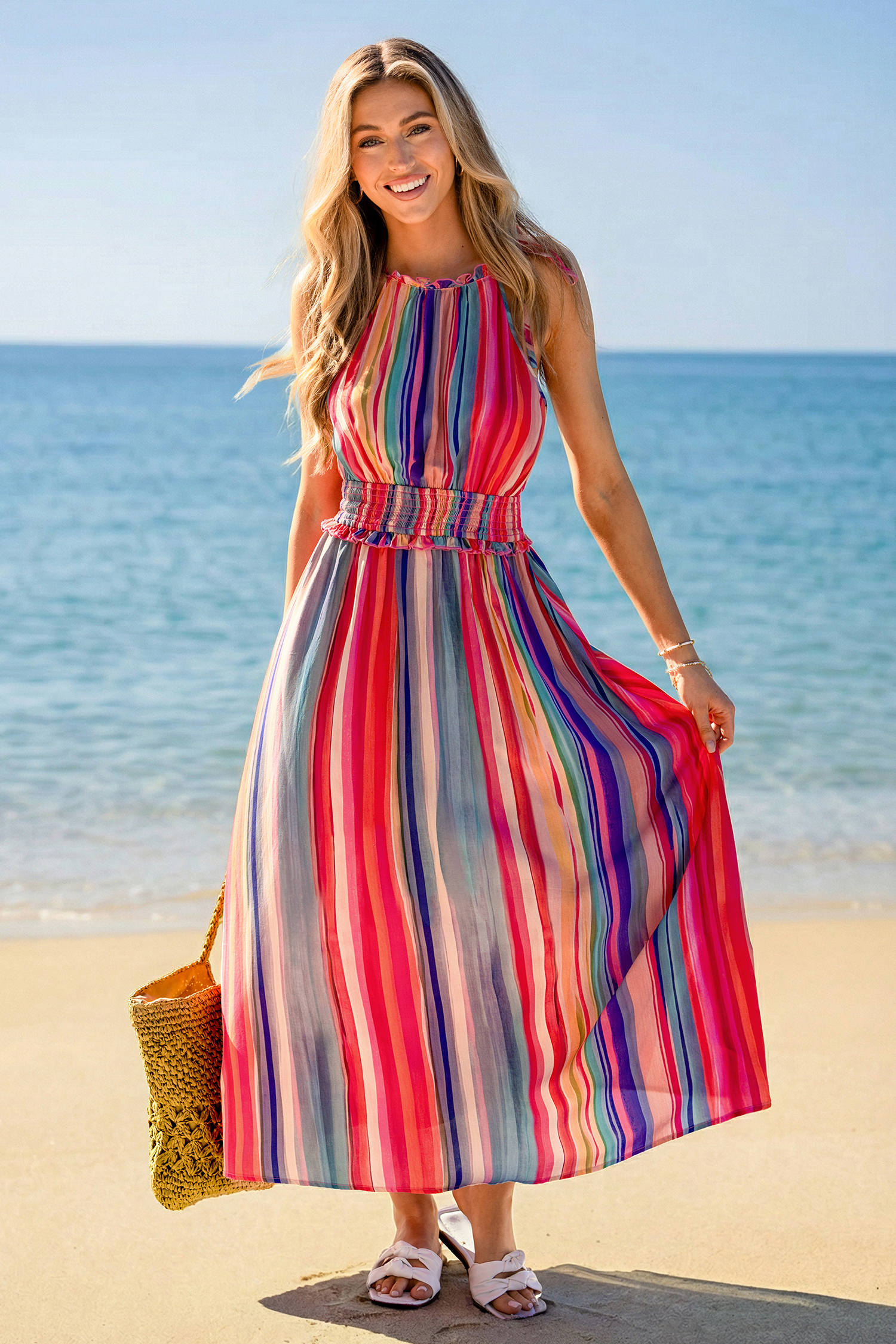 Painted Day Striped Maxi Dress