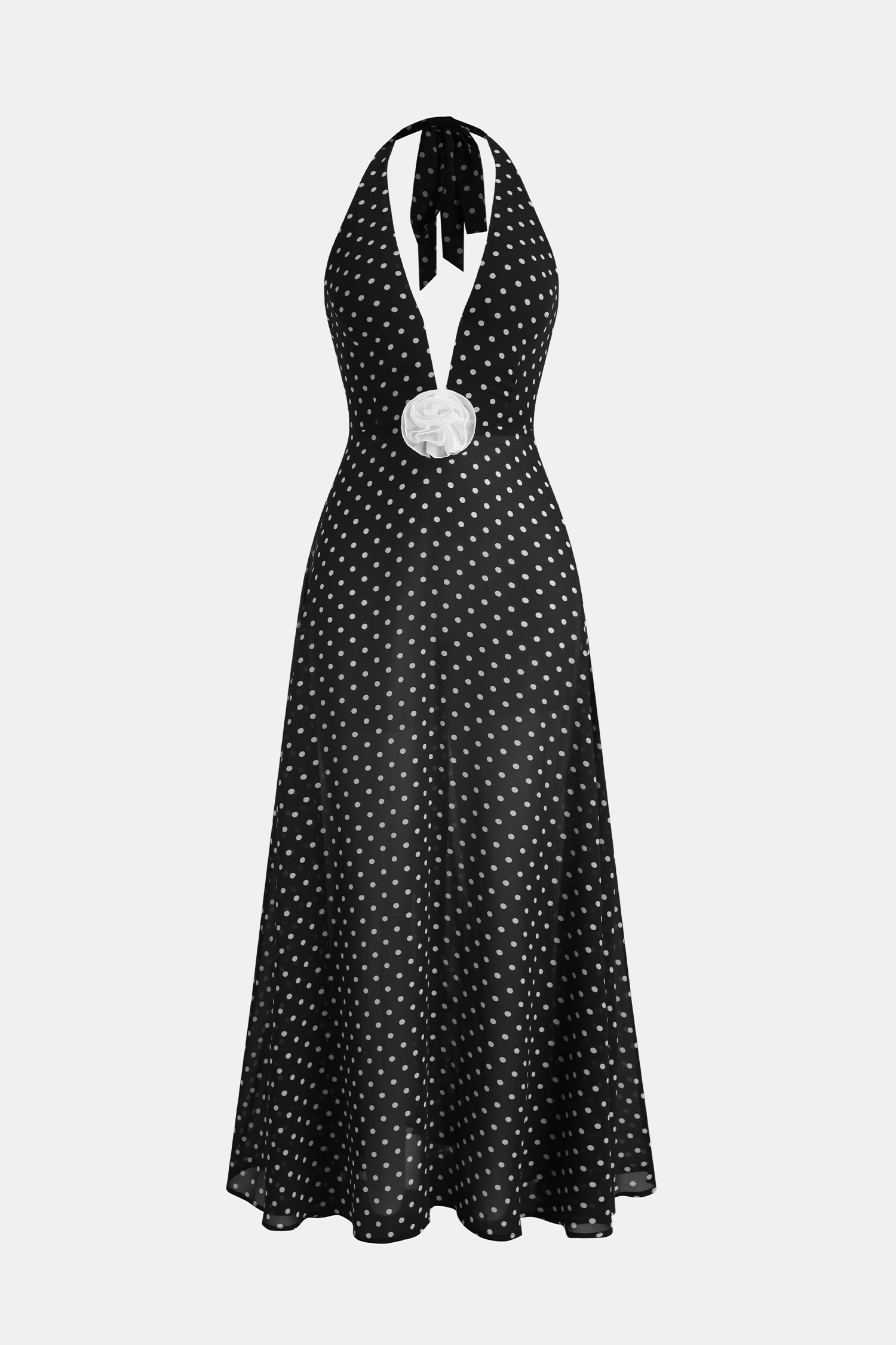 Robe cover up longue col plongeant sans manches