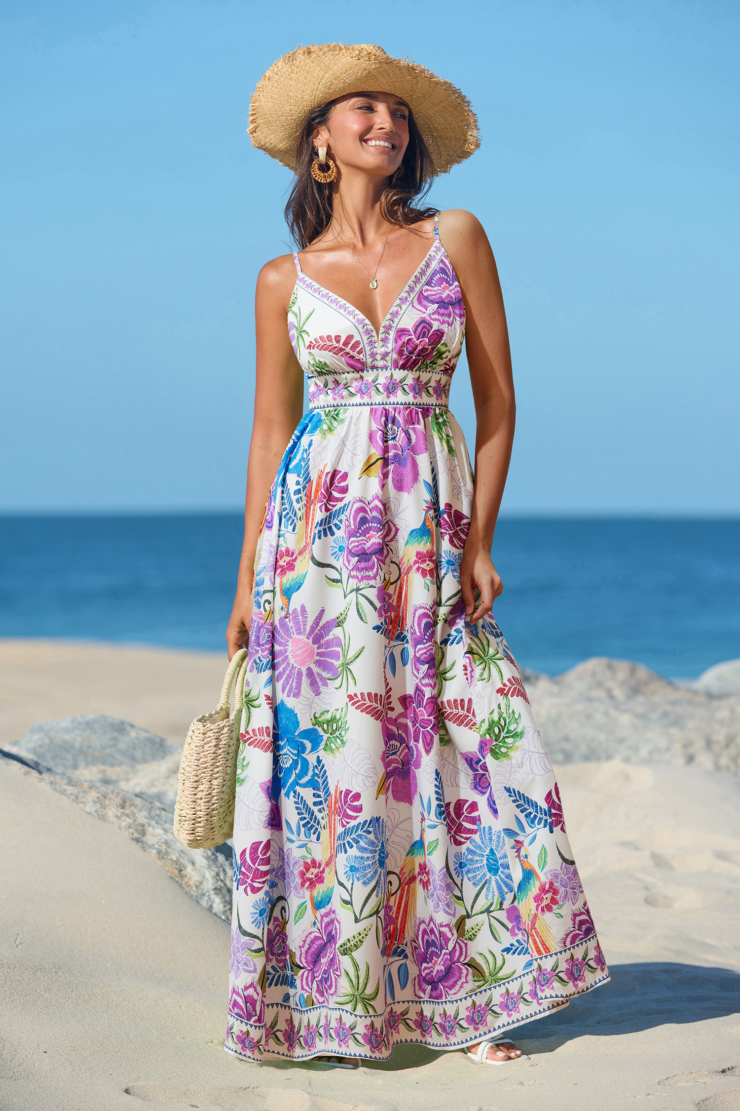 Feather Weather Tropical Maxi Dress