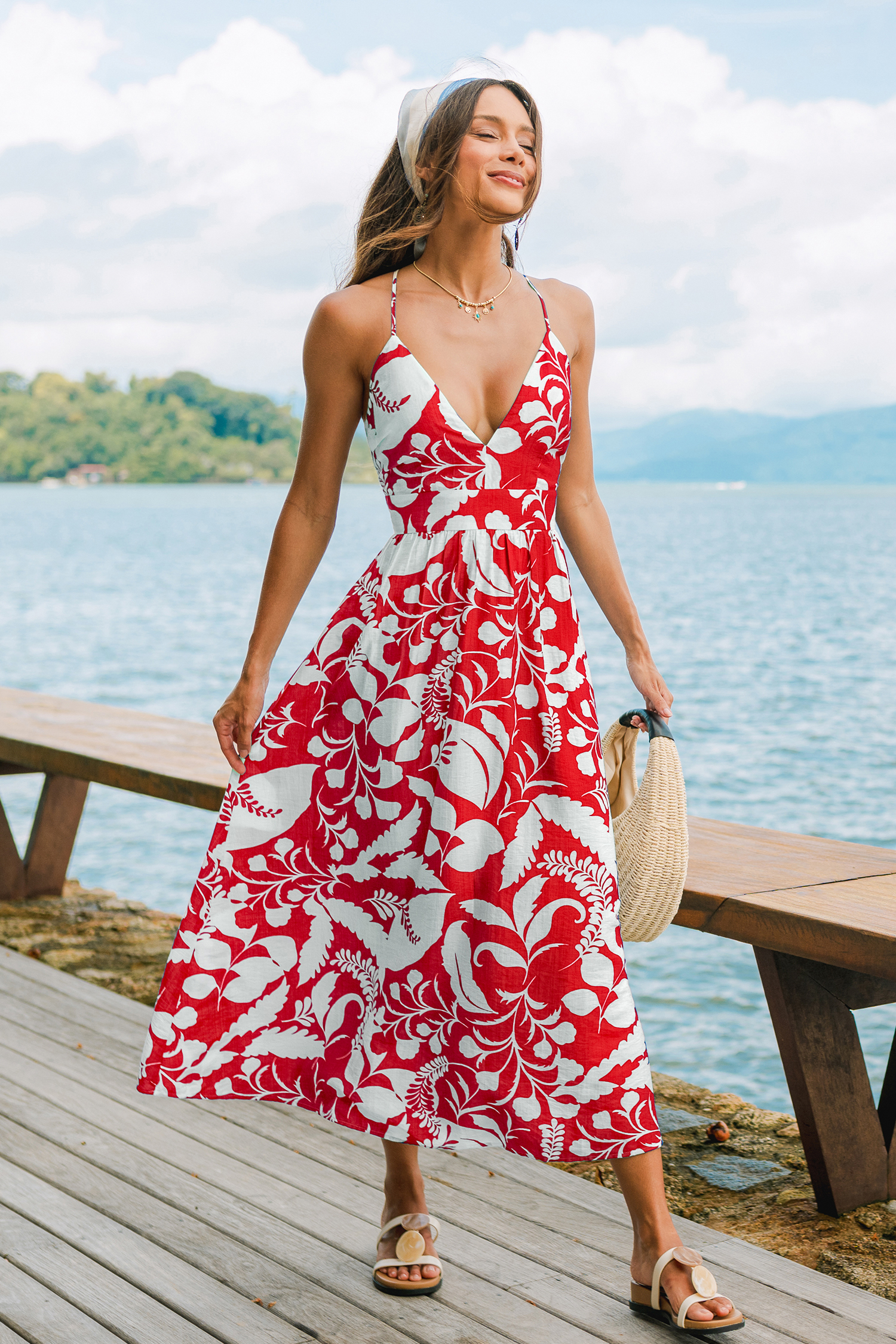 Into the Sunset Tropical Maxi Dress