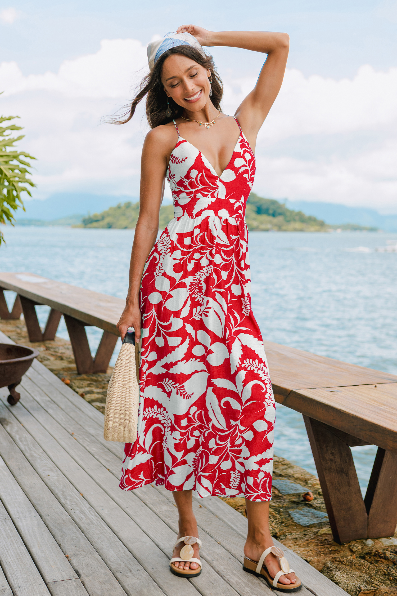 Into the Sunset Tropical Maxi Dress