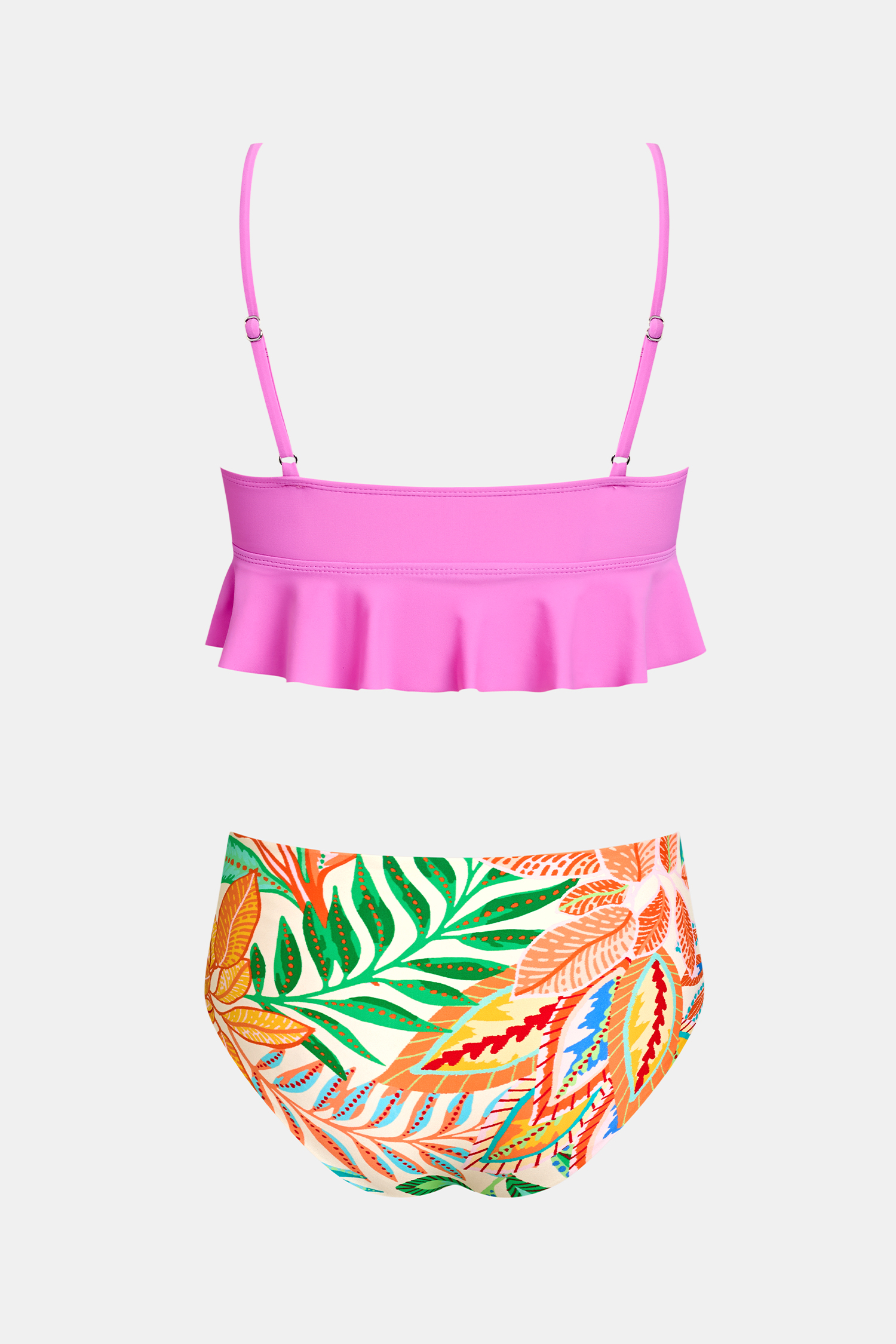Lila Wendbares Mädchen-Tankini-Set mit verstellbaren Trägern