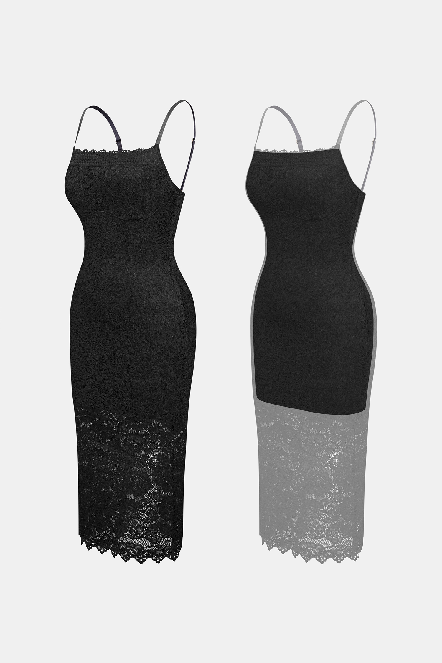 Robe gainante col carré