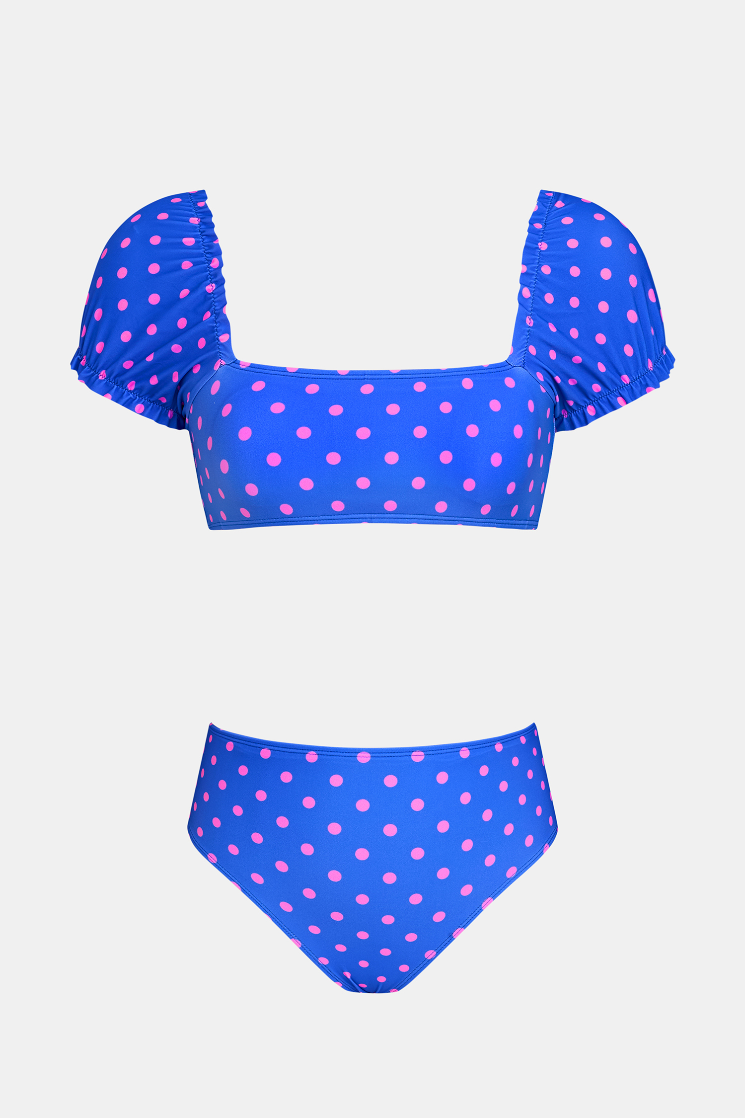 Blaues Polka Dot Mädchen-Bikini-Set