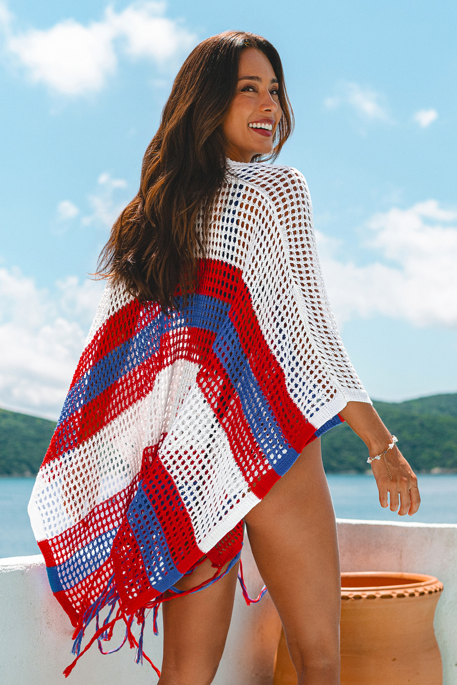 Daring Vibe Striped Cover-Up Kimono