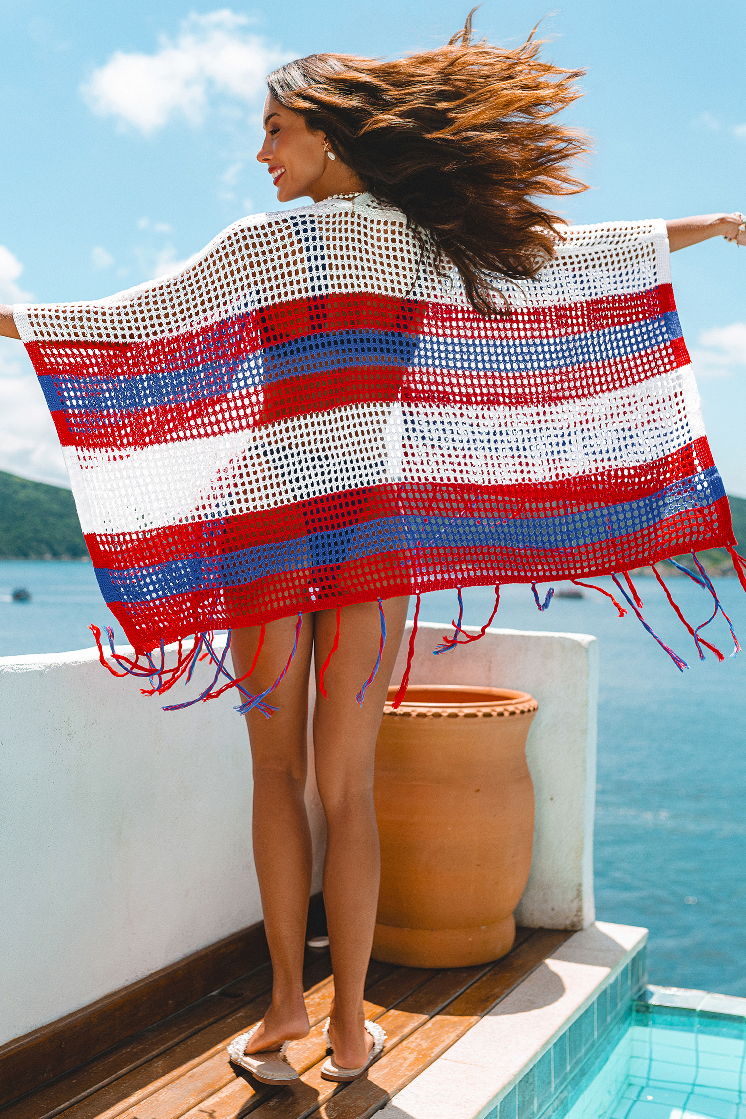 Daring Vibe Striped Cover-Up Kimono