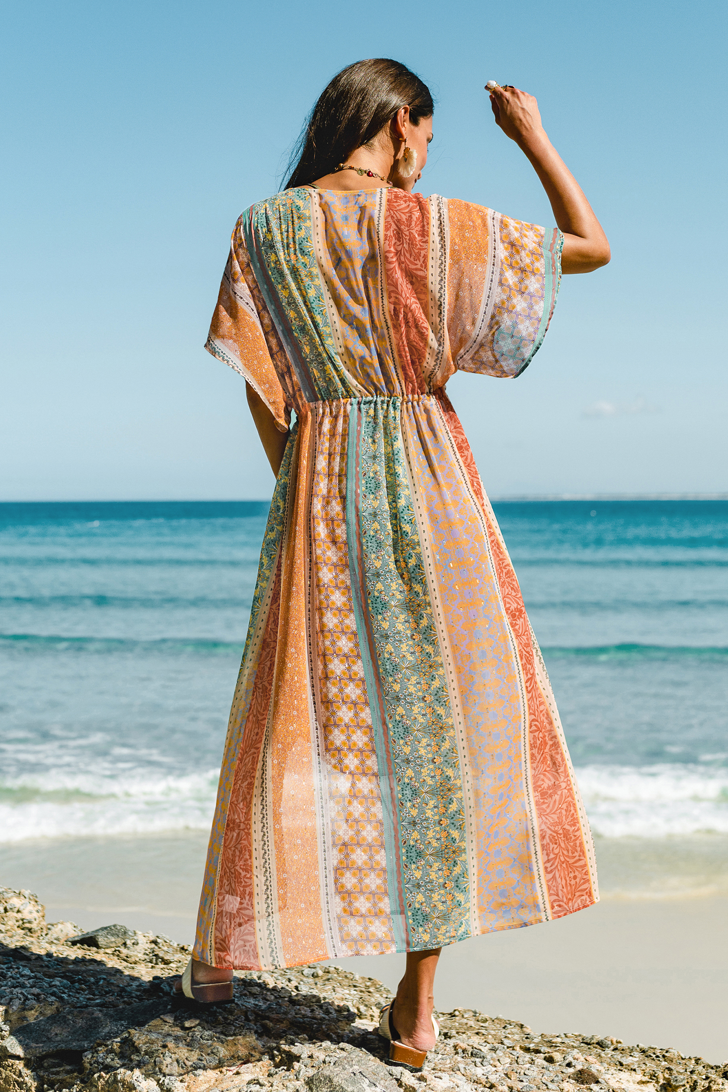 Coastal Life Patchwork Cover-Up Kimono