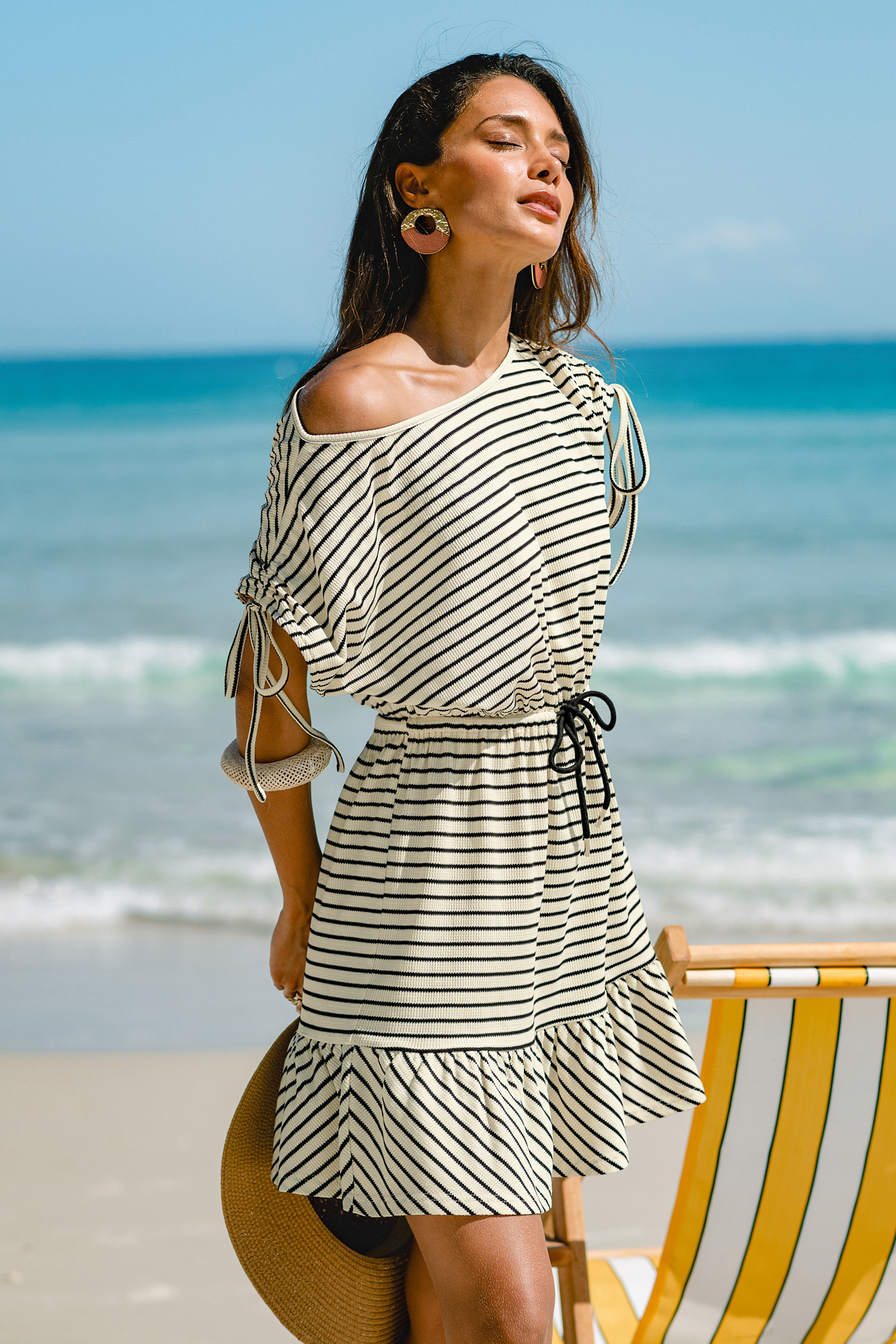 Coastline Calm Striped Mini Dress