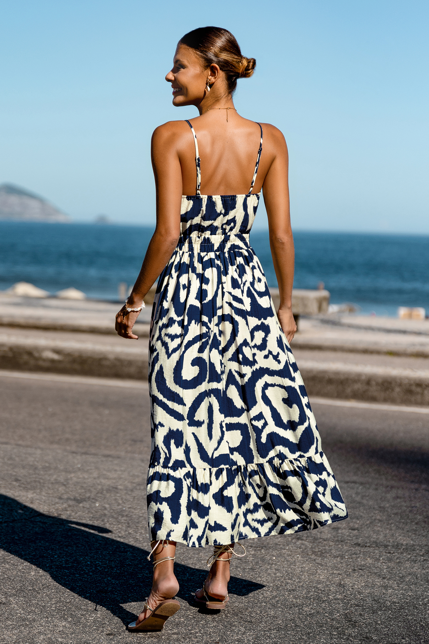 Stay Sweet Abstracte Midi Jurk