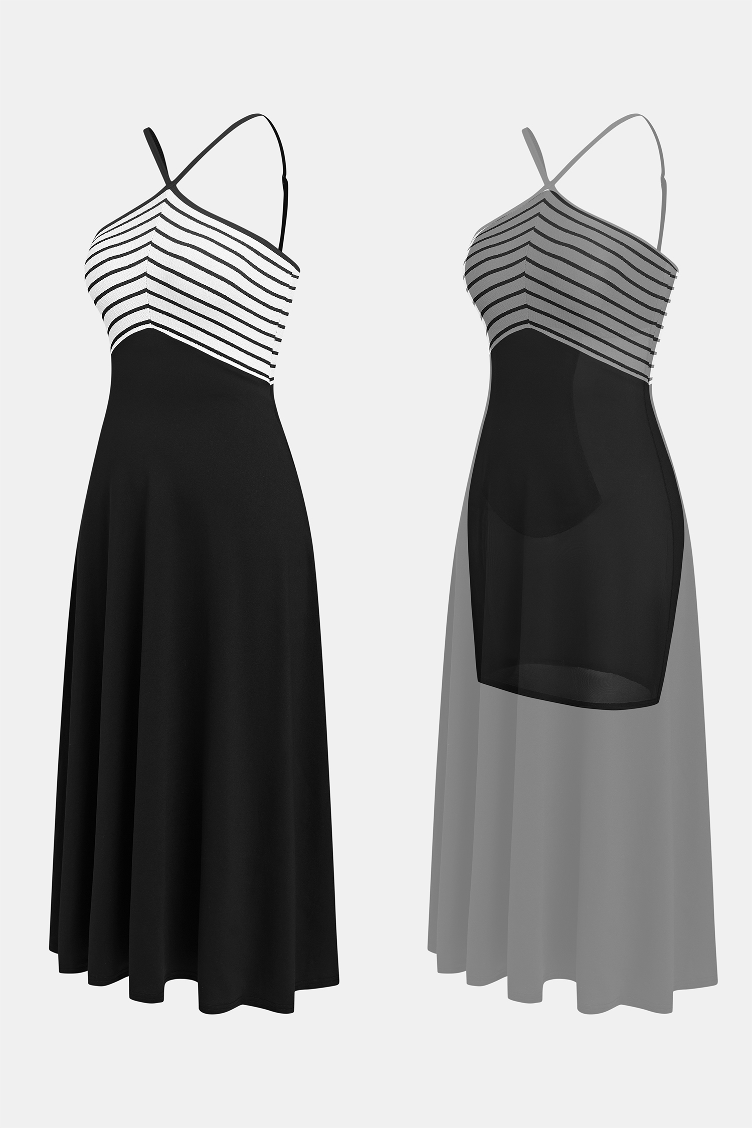 Palm Read Striped Midi Dress