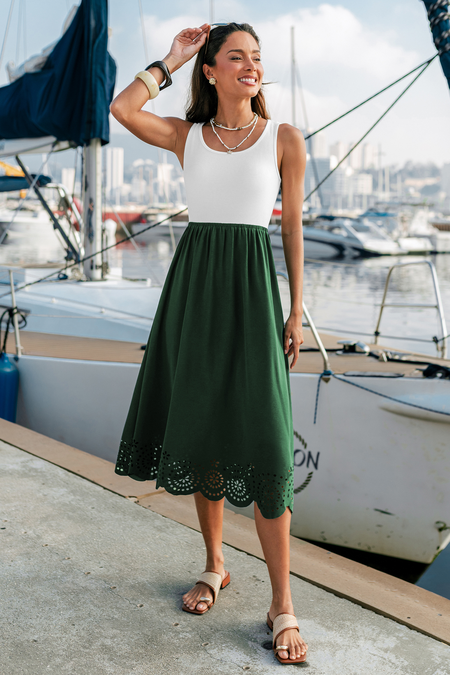 Garden Party Two-Toned Midi Dress