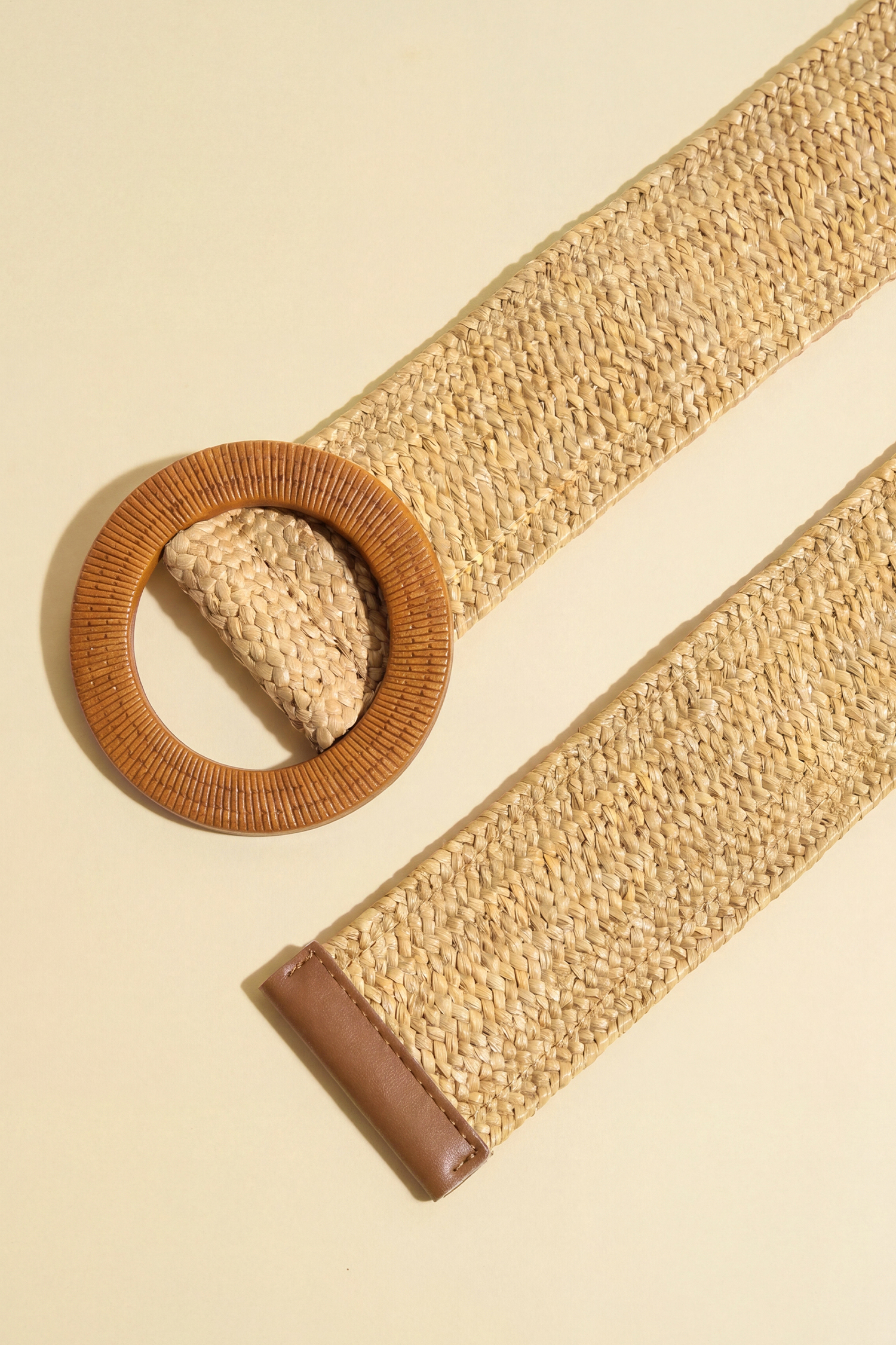 Cinturón de paja de verano retro