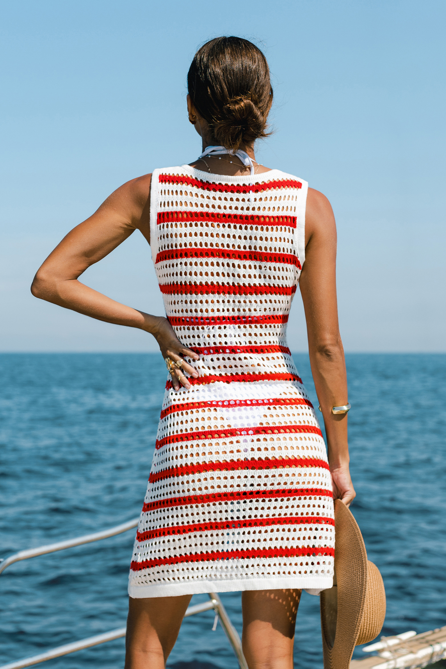 Bright Mood Striped Cover-Up Mini Dress
