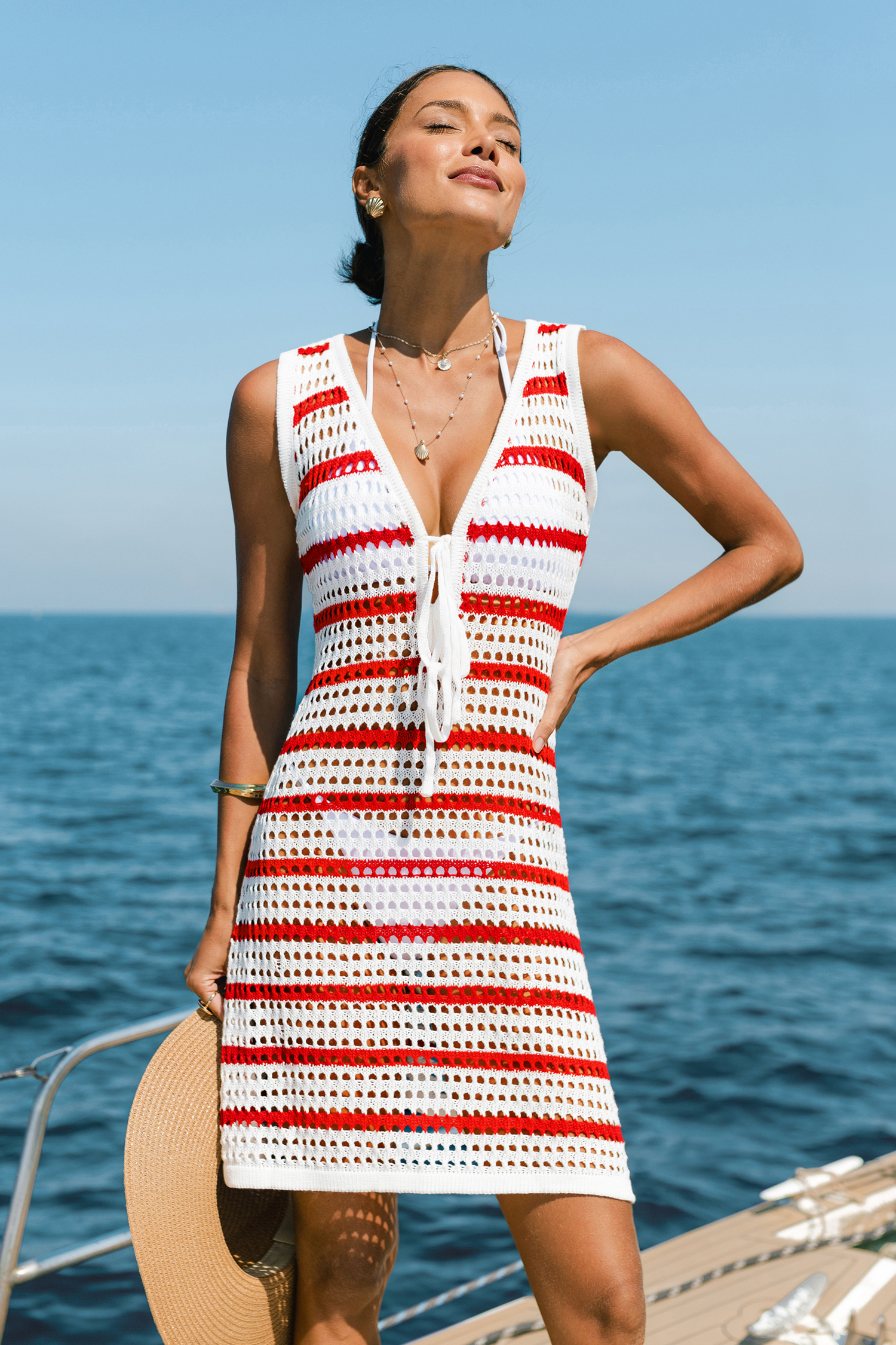 Bright Mood Striped Cover-Up Mini Dress