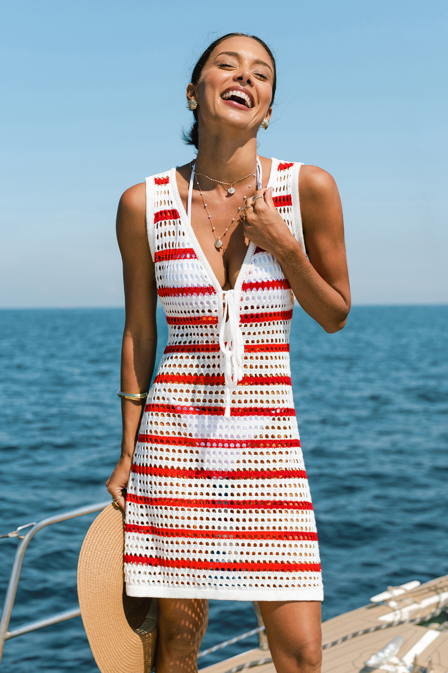 Bright Mood Striped Cover-Up Mini Dress