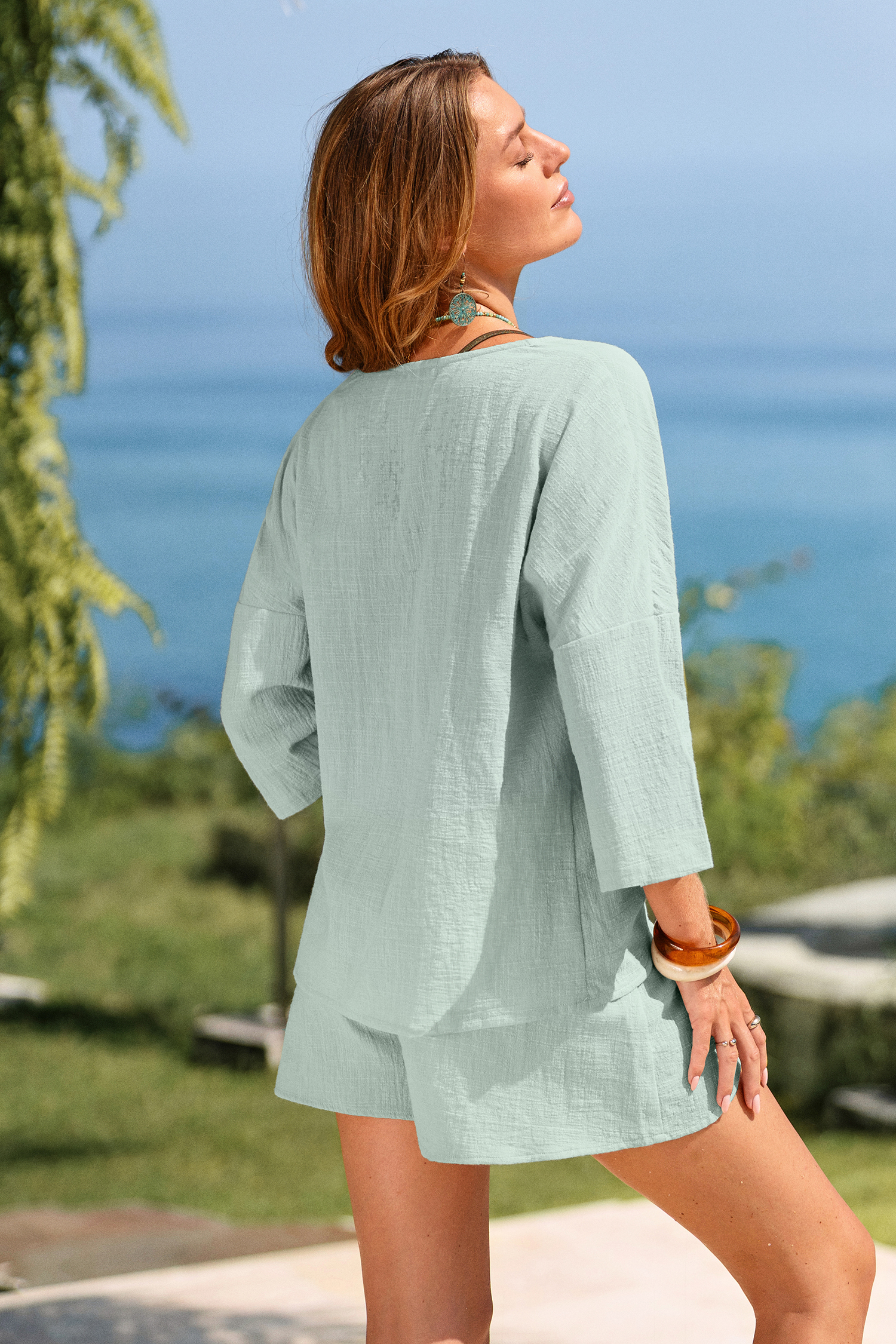 Top copricostume Airy Bloom Green