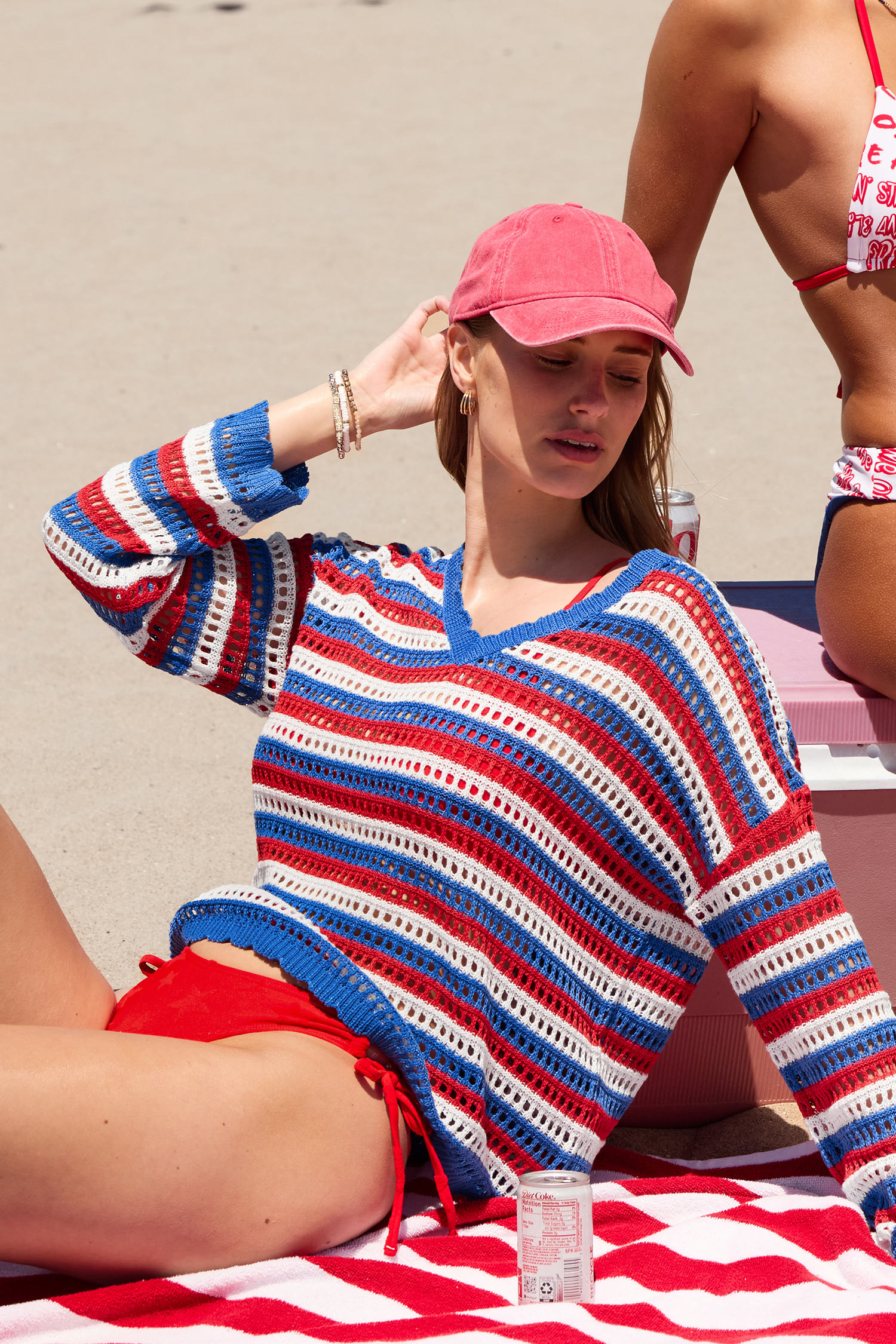 Tide It out gestreepte cover-up top