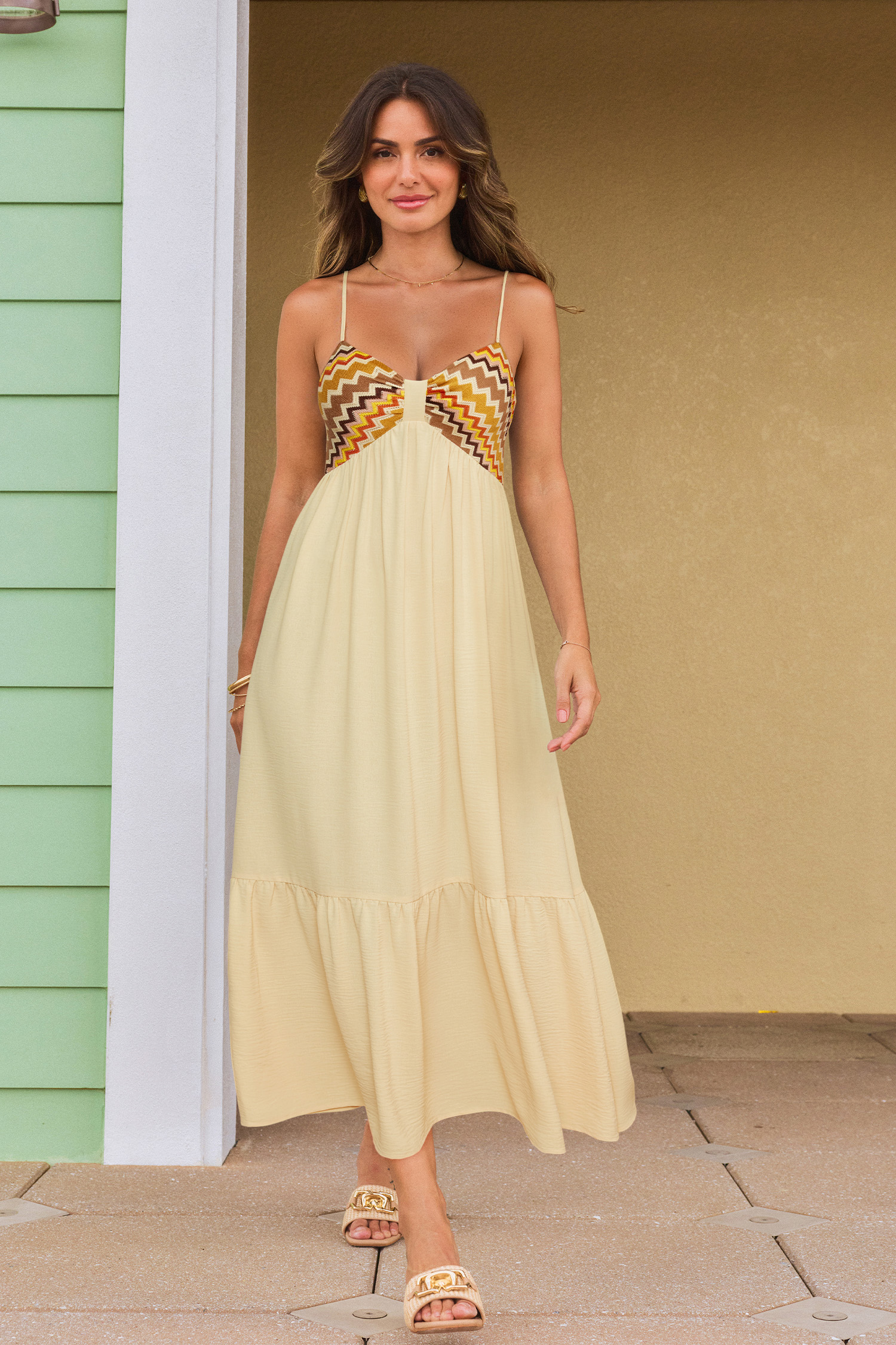 Formal Invitation Chevron Maxi Dress