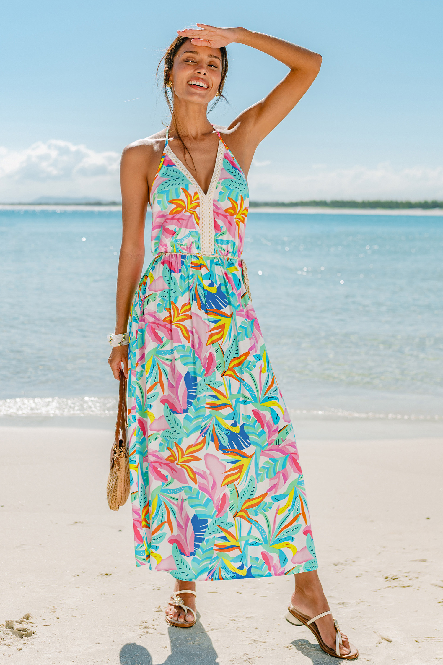 Strandstaat Tropische Maxi Jurk