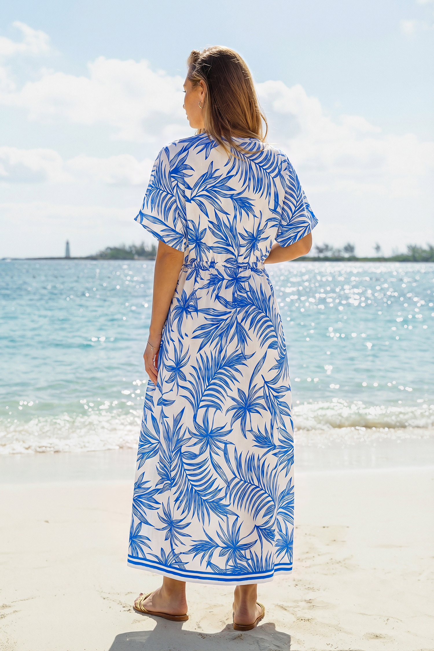 Saltwater Tide Tropical Maxi Dress