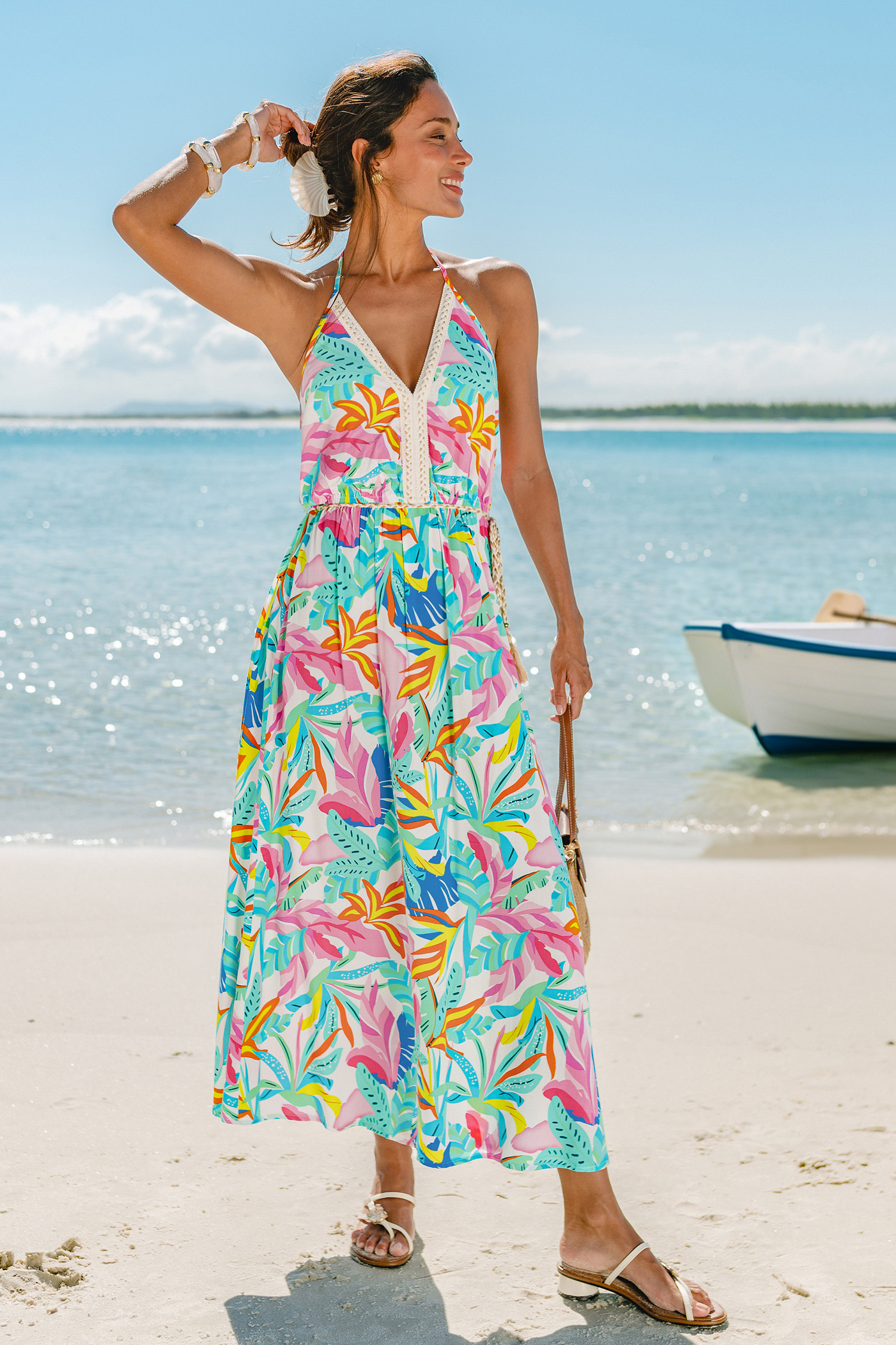 Strandstaat Tropische Maxi Jurk