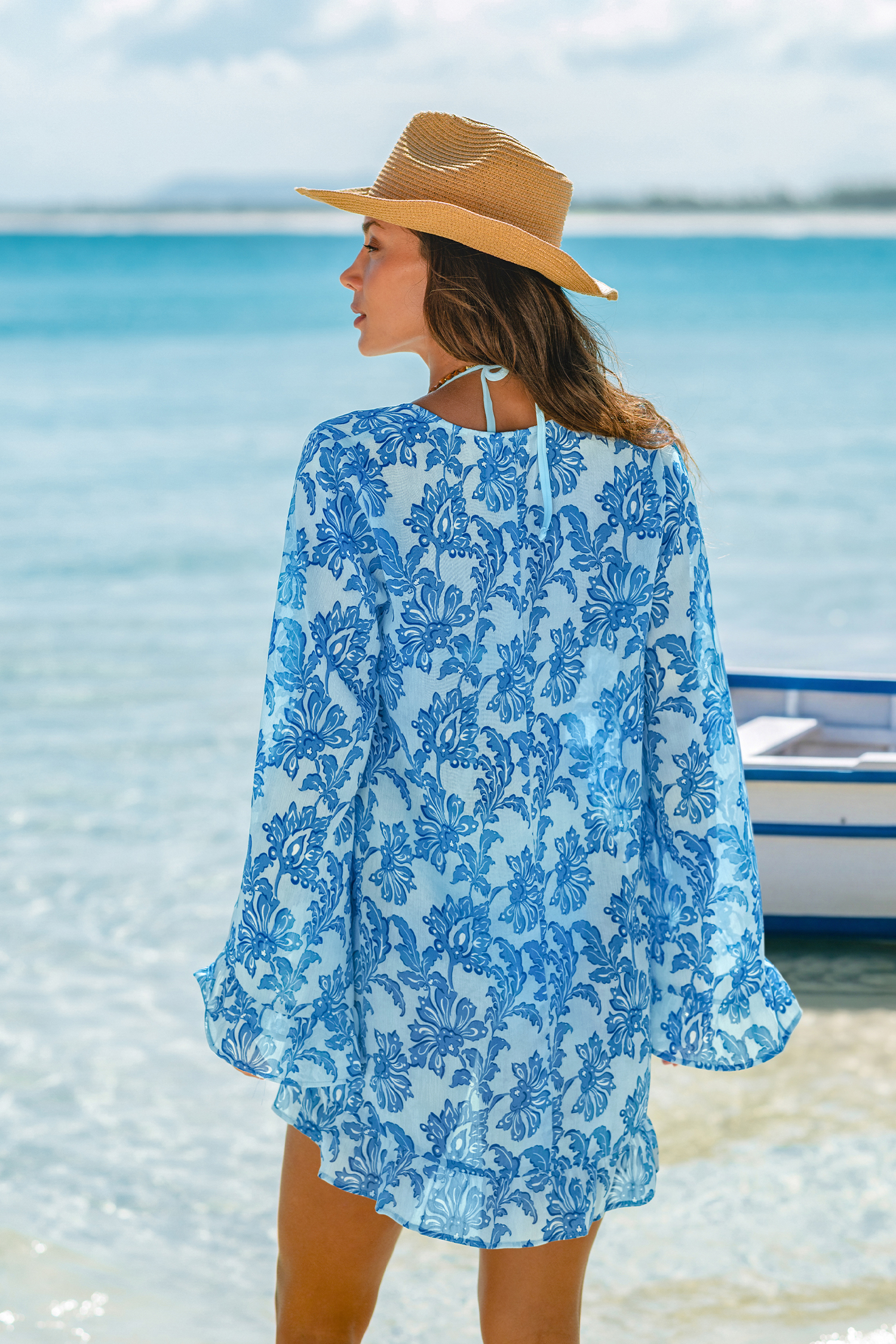 Kimono cover-up orné ourlet à franges