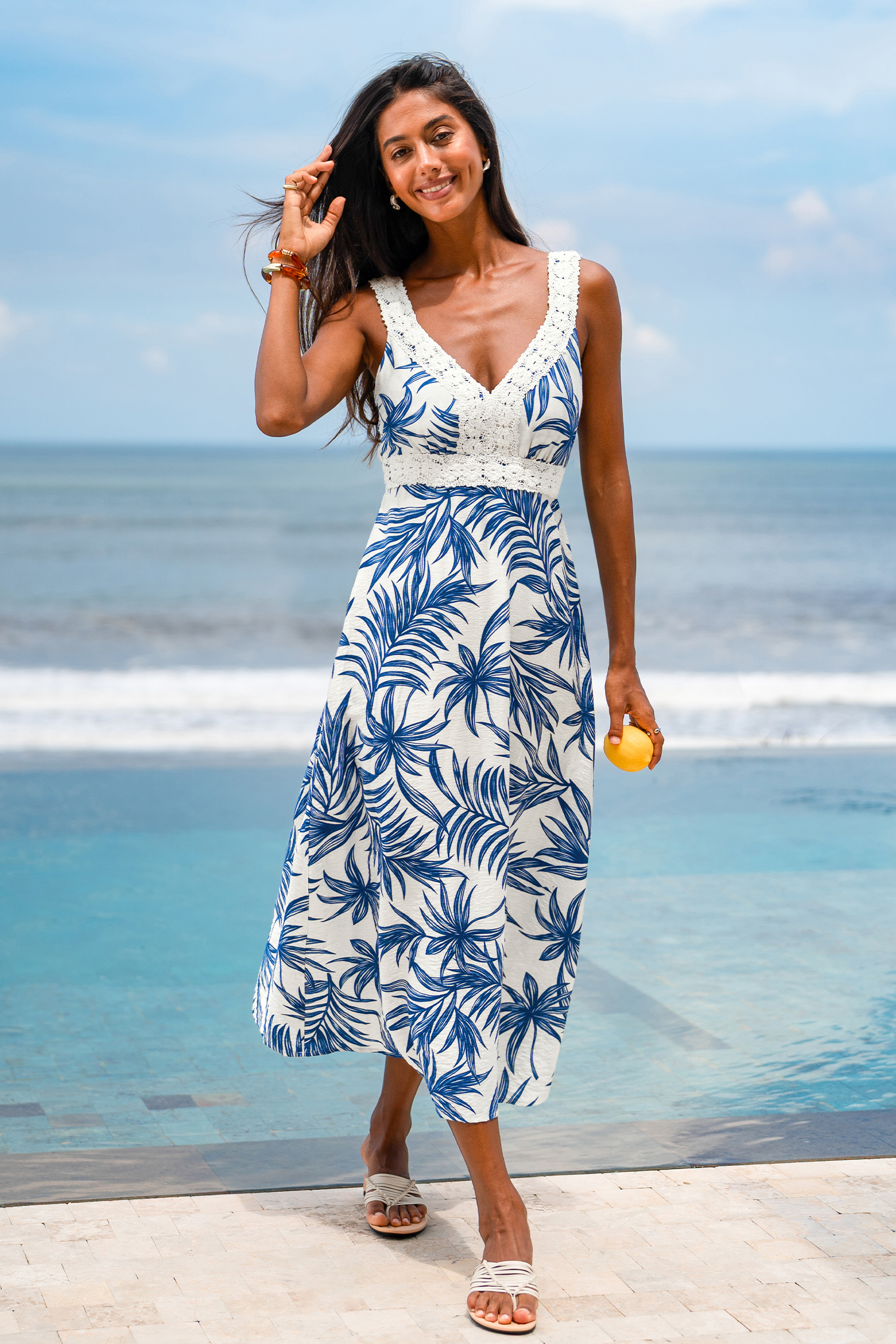 Tropische maxi-jurk voor een strandwandeling