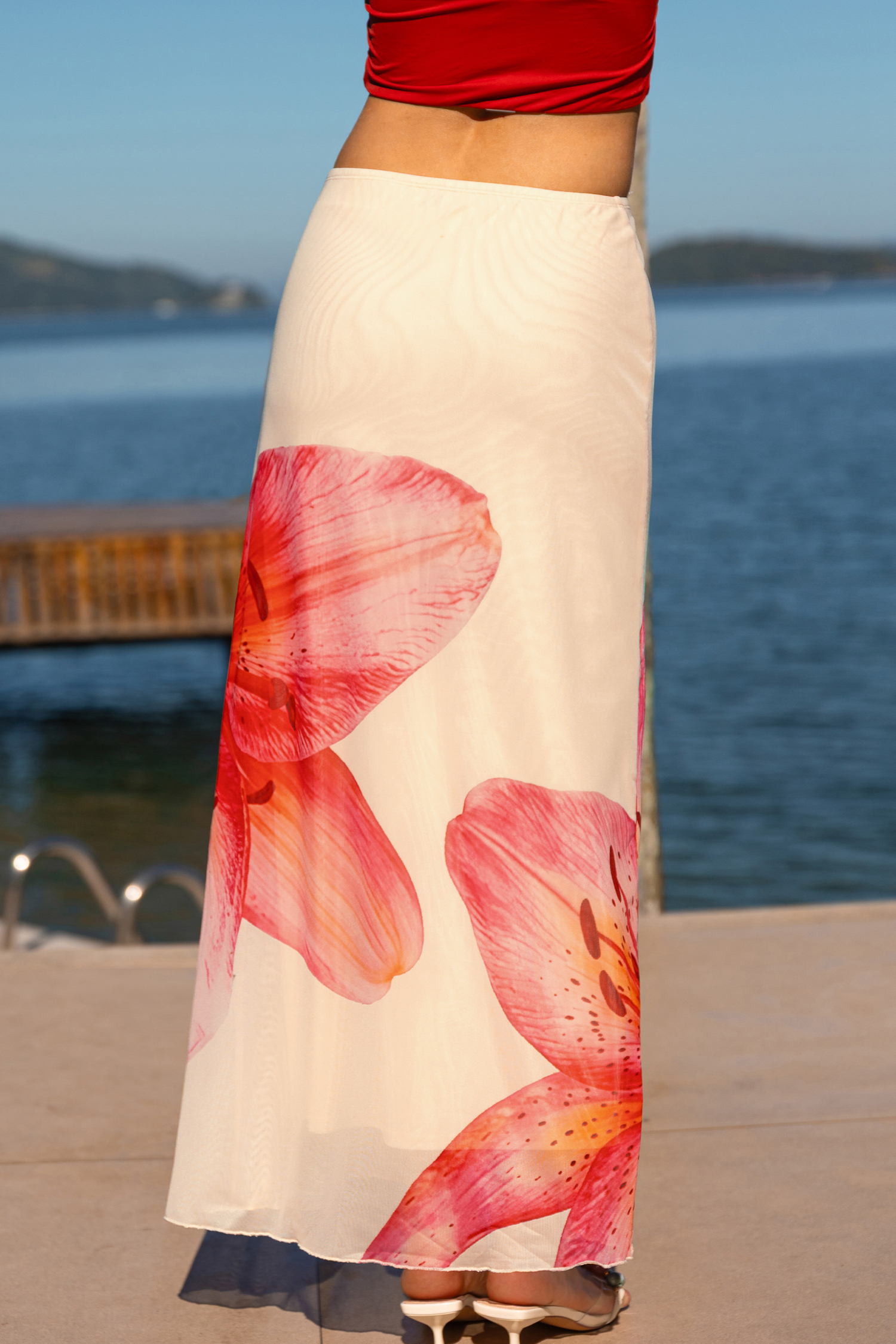 Draped in Petals Floral Maxi Skirt