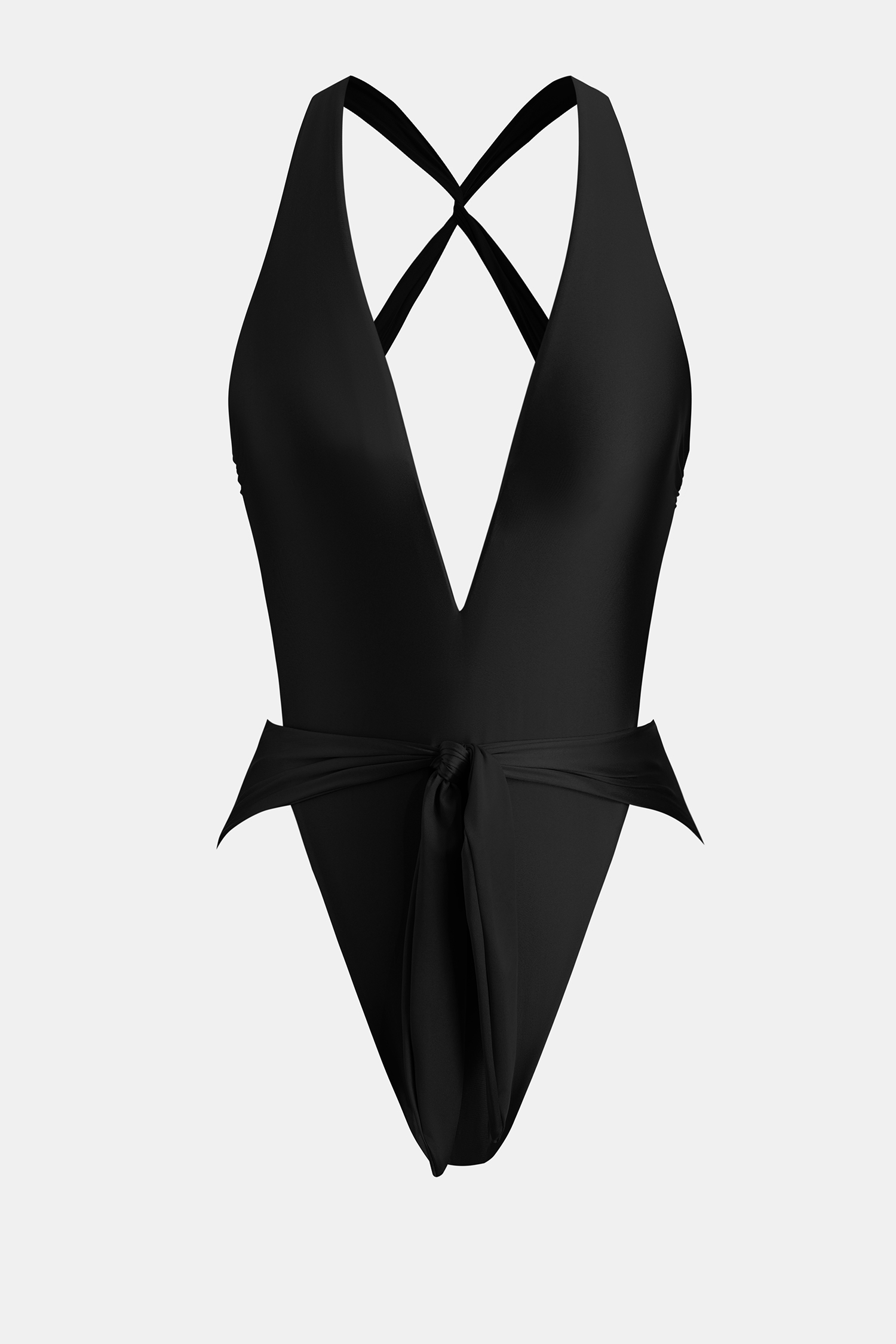 Monokini noué sur le devant bretelles croisées au dos