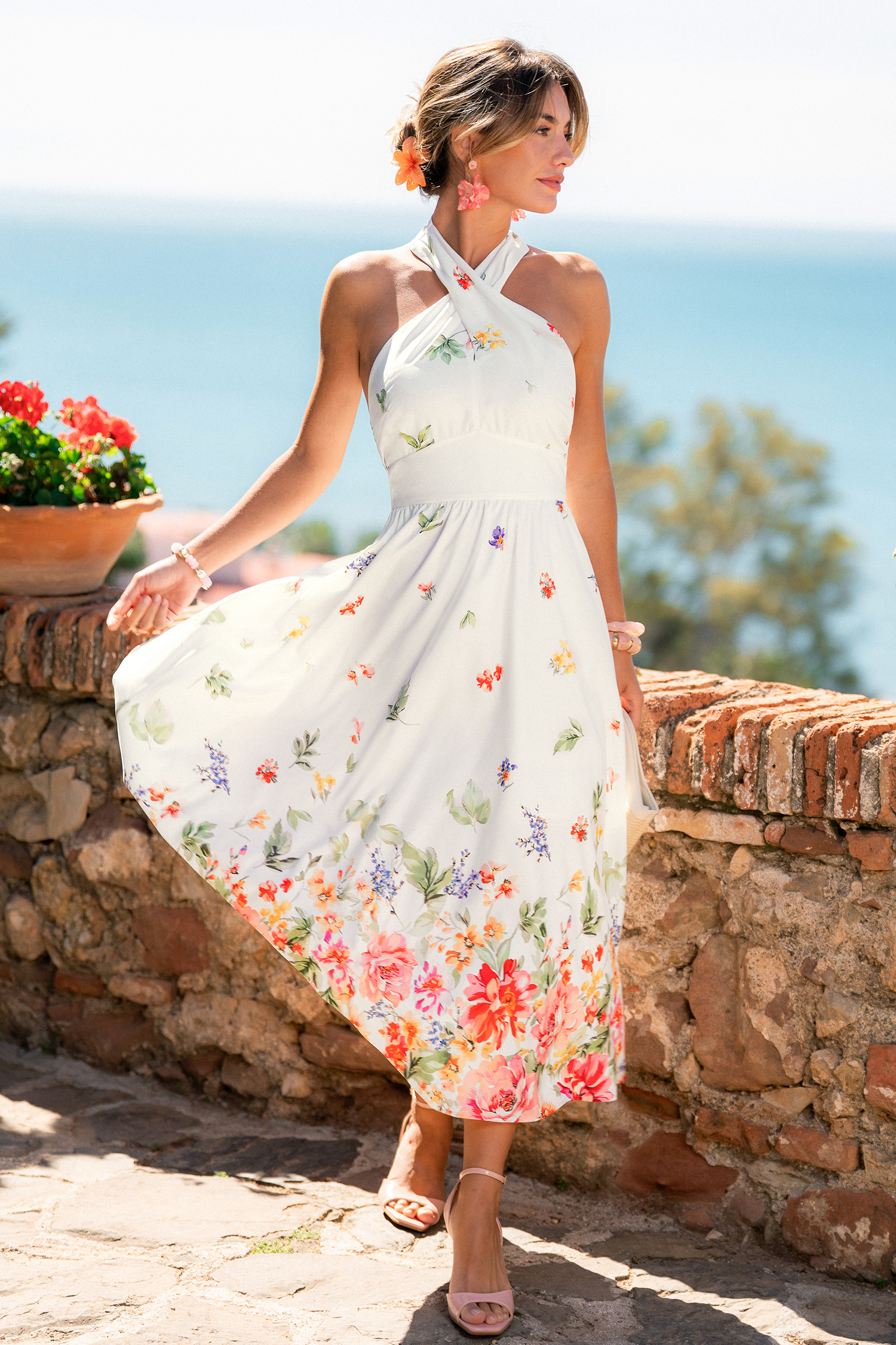 Sun Season Floral Midi Dress
