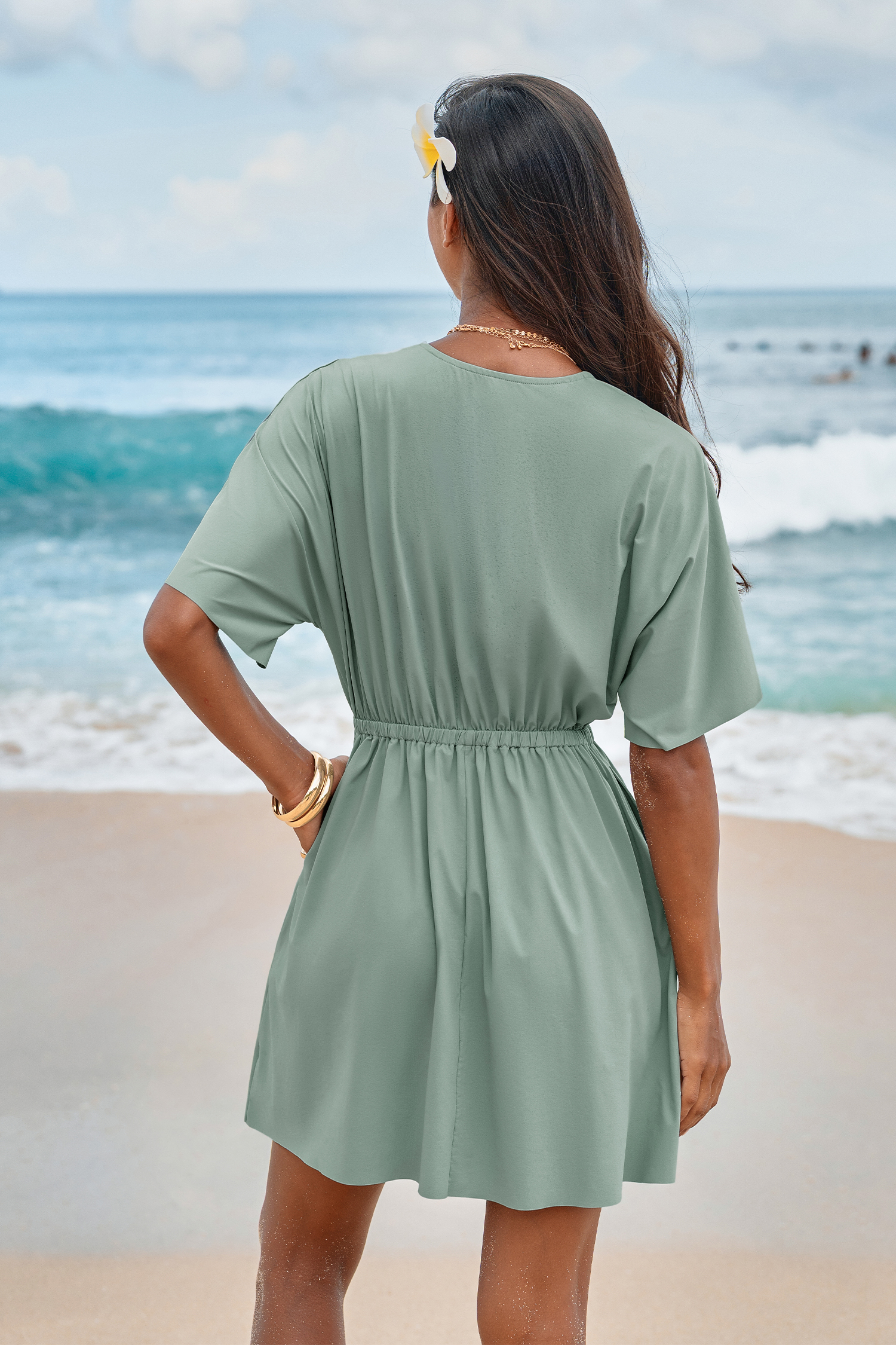 Calming Aura Sage Mini Dress