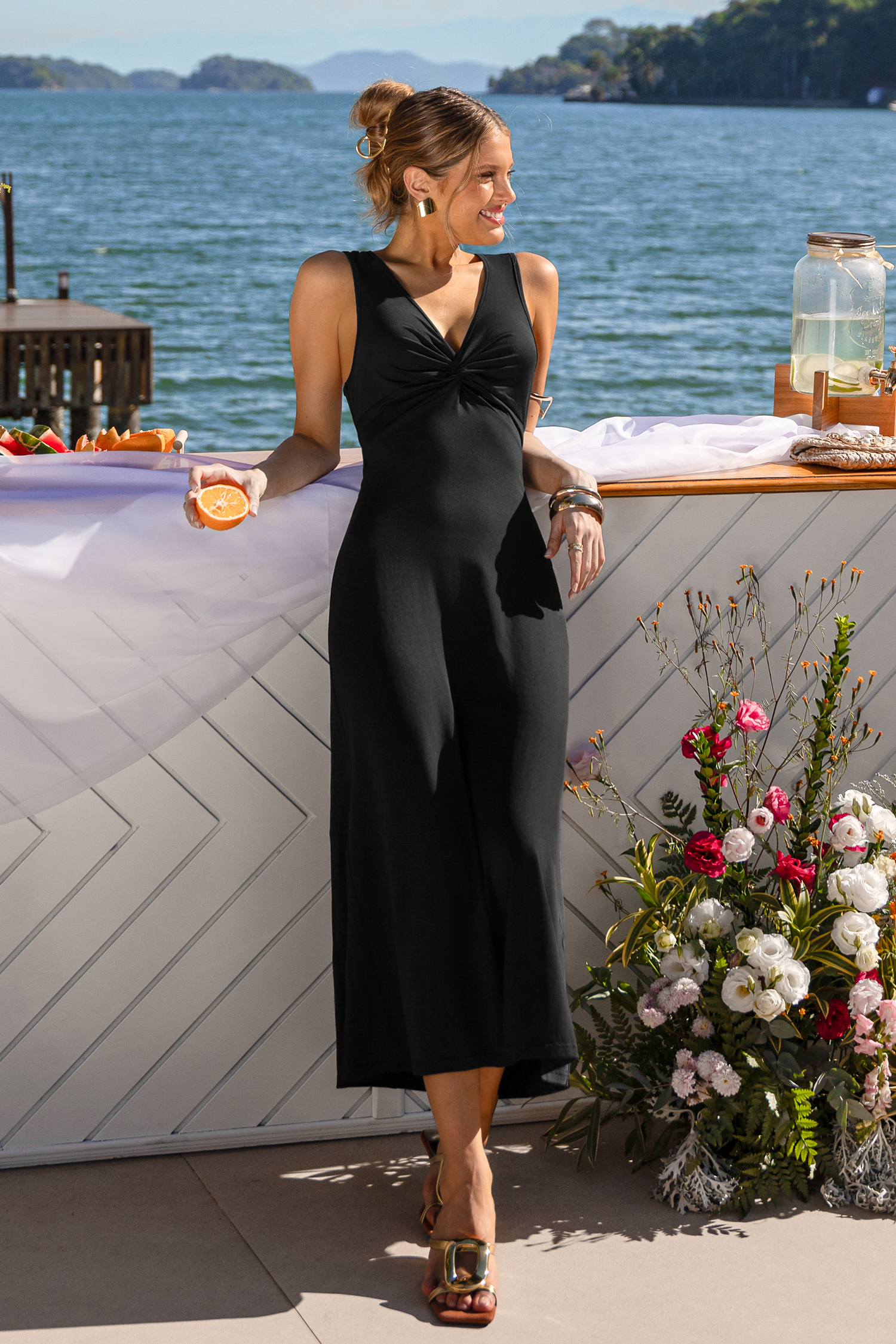Runway Black Midi Dress