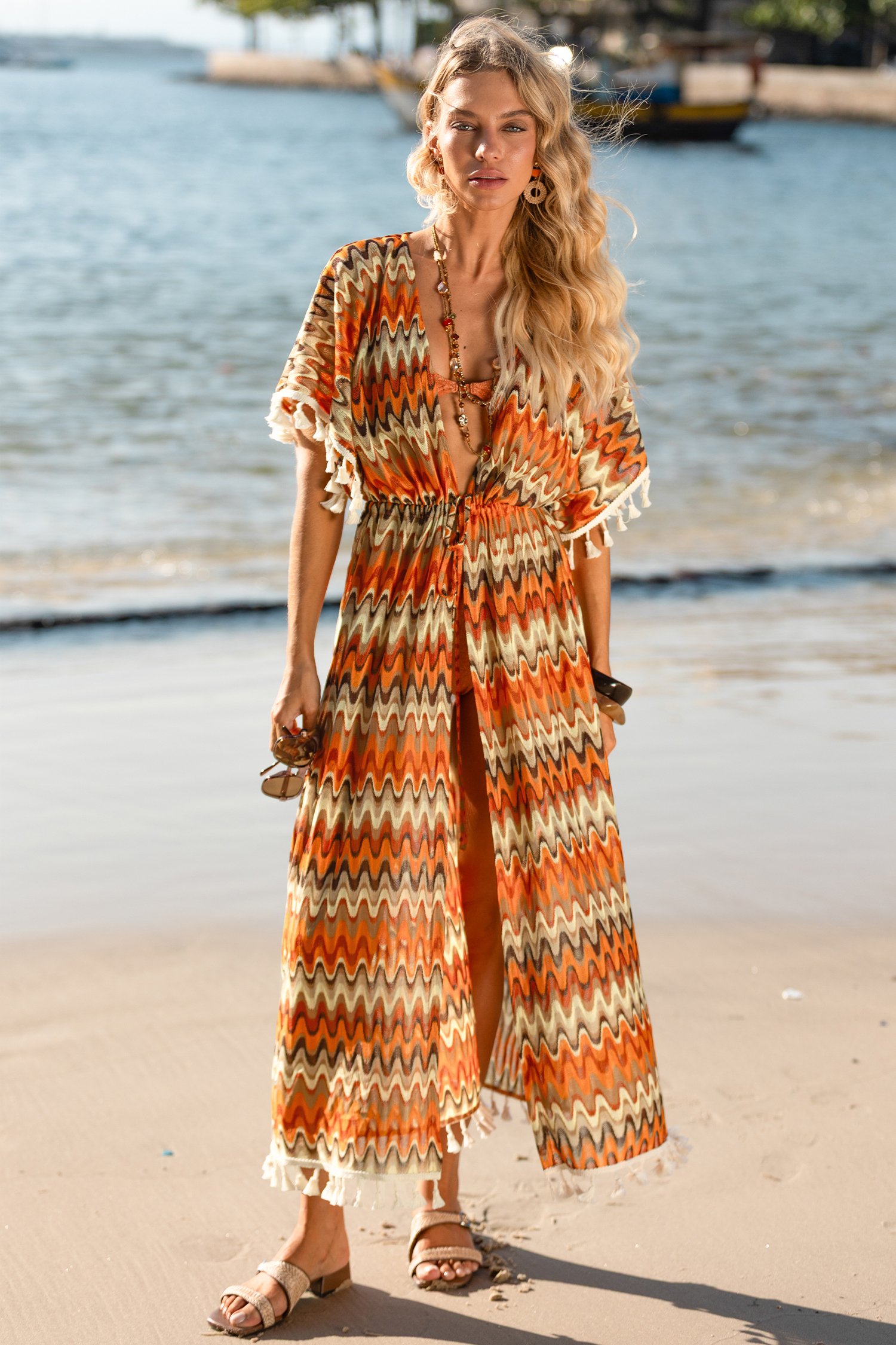Ignited Abstract Cover-Up Kimono
